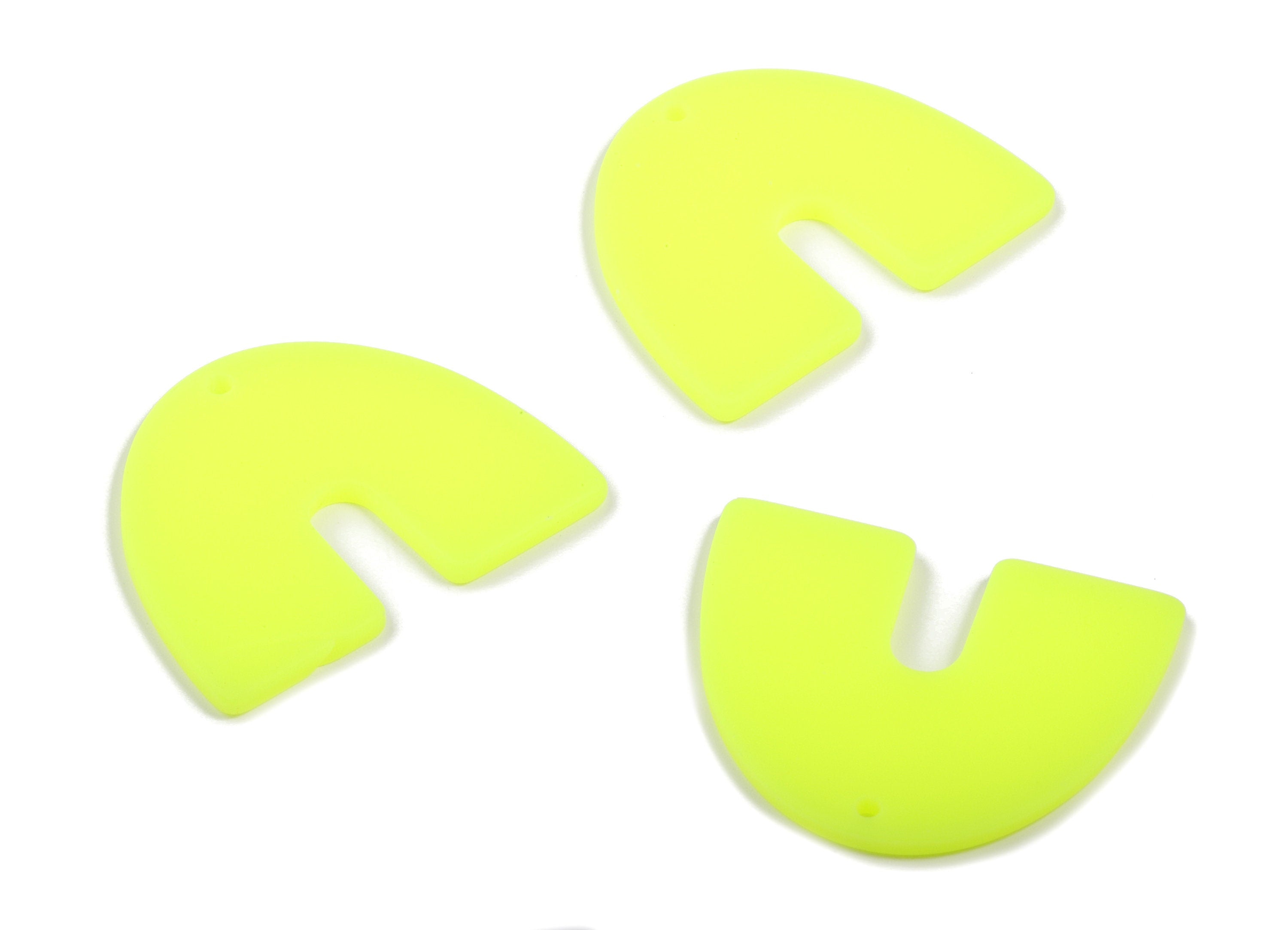 Acrylic U Earring Charms - Matte Mini Geometric Earring - Jewelry Supplies - Color Code:A470 - 30.96x24.62x2.19mm - AC1894E - DOMEDBAZAAR