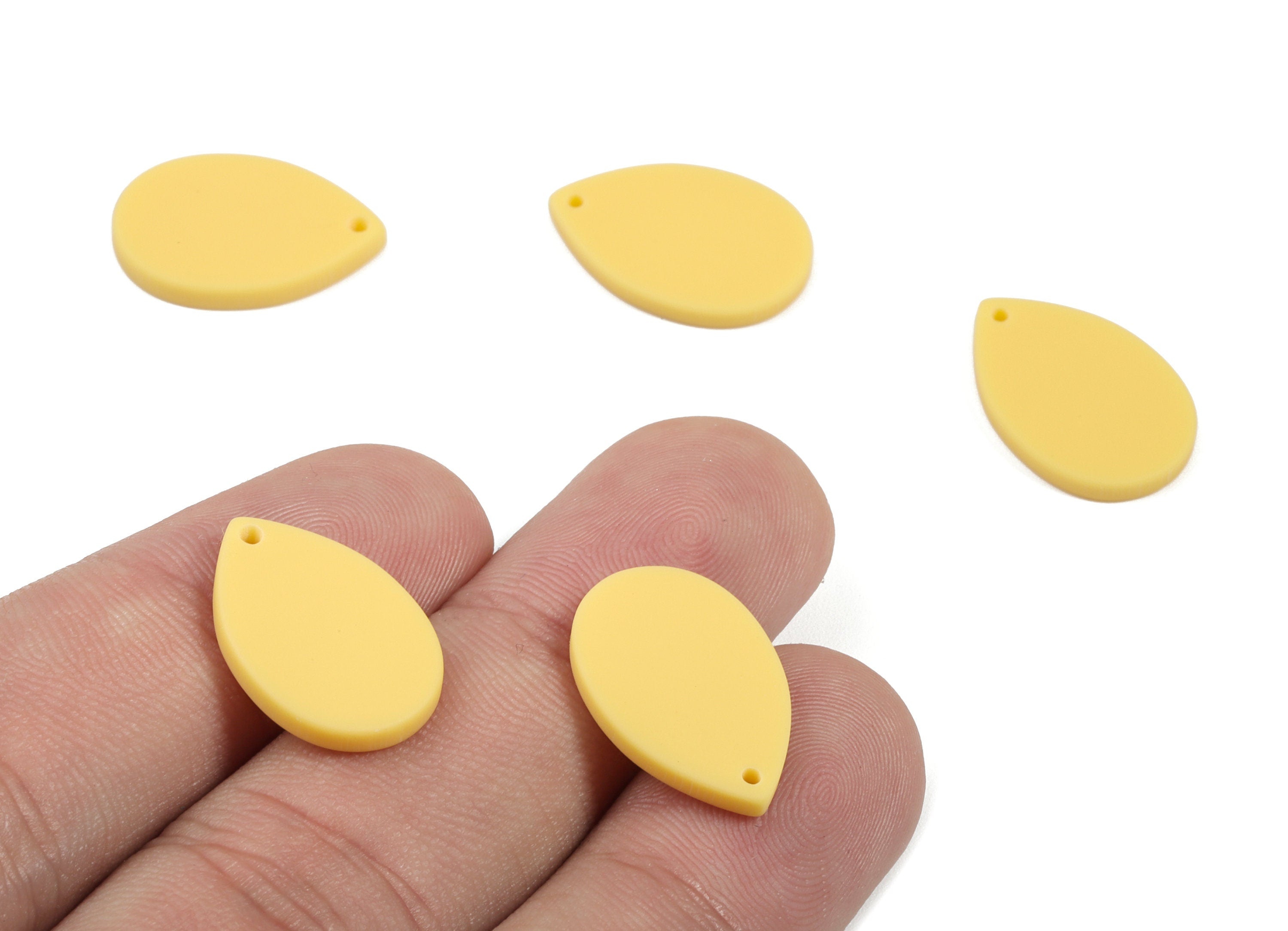 Acrylic Drop Earring Charm - Matte Tear Drop Charms - Earring Findings - Jewelry Supplies - Color Code:A474 - 18.83x12.45x2.21mm - AC1878C - DOMEDBAZAAR