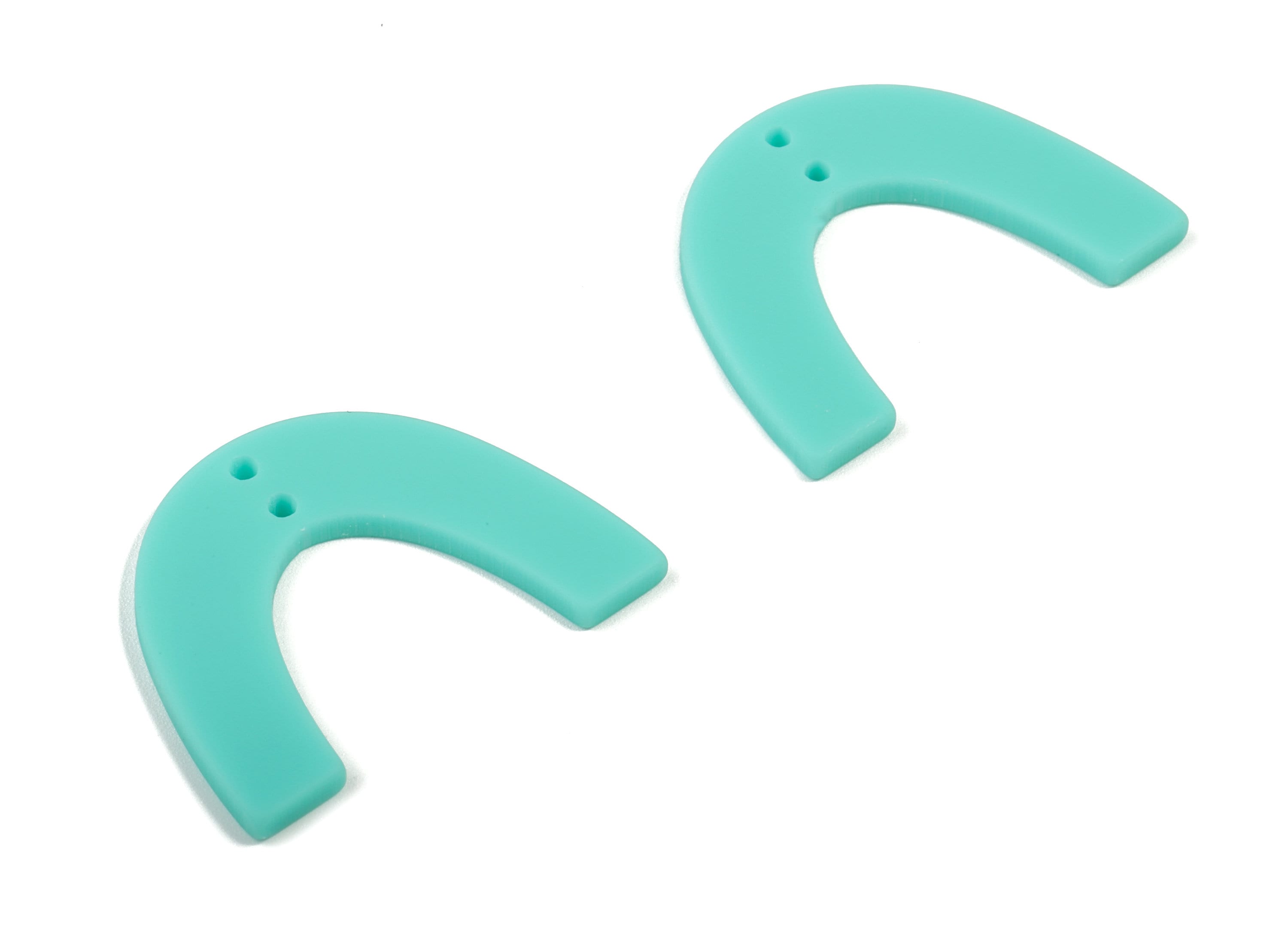 Acrylic U Earring Connector - Matte Geometric Earring Charms - 2 Holes - Jewelry Supplies - Color Code:A467 - 31.97x24.07x2.12mm - AC1885C - DOMEDBAZAAR