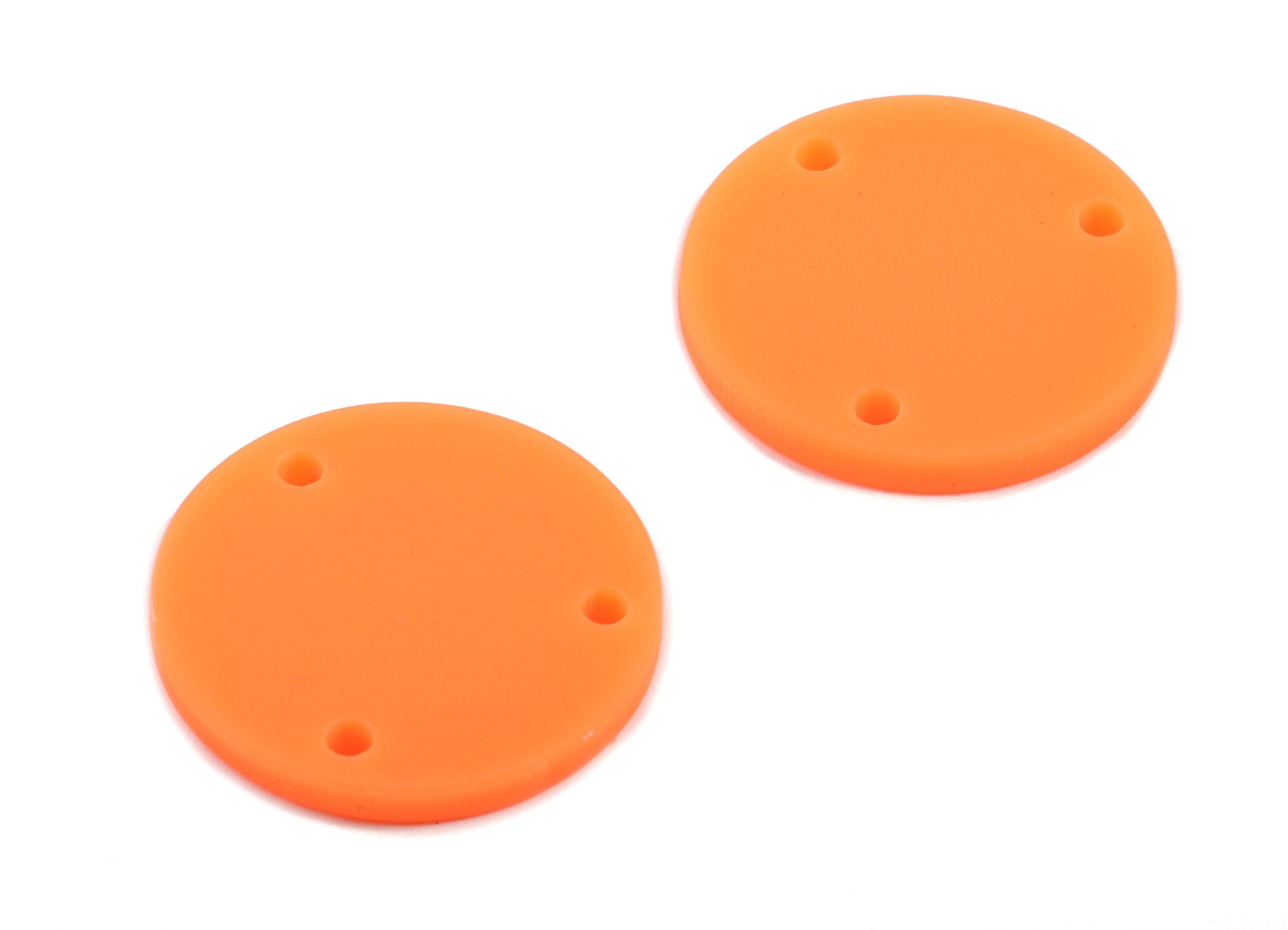 Acrylic Mini Circle Earring Connector - Matte Mini Round Earring - 3 Holes - Jewelry Supplies - Color Code:A466 - 19.8x19.8x2.18mm - AC1891A - DOMEDBAZAAR