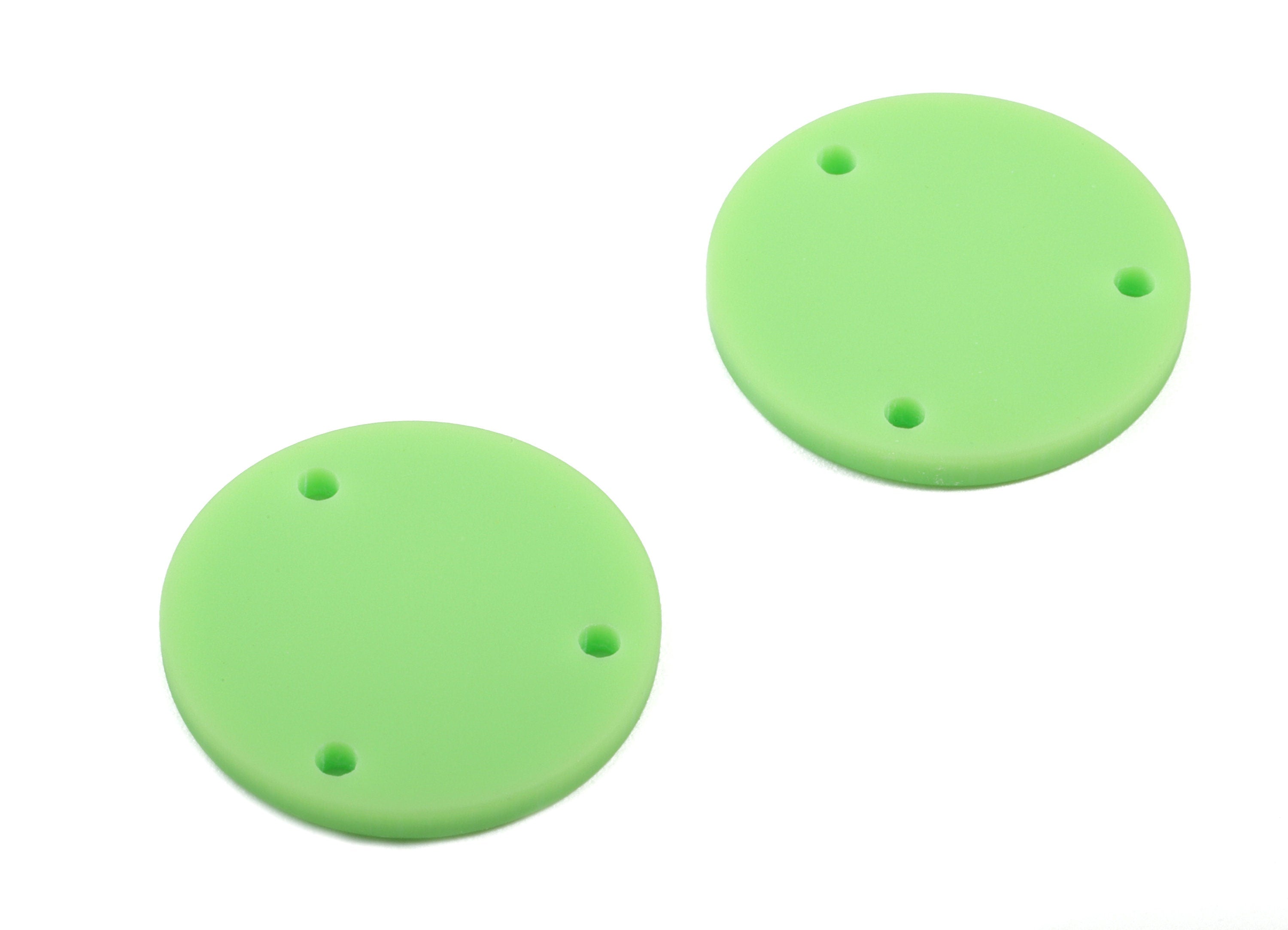 Acrylic Mini Circle Earring Connector - Matte Mini Round Earring - 3 Holes - Jewelry Supplies - Color Code:A469 - 19.8x19.8x2.18mm - AC1891D - DOMEDBAZAAR