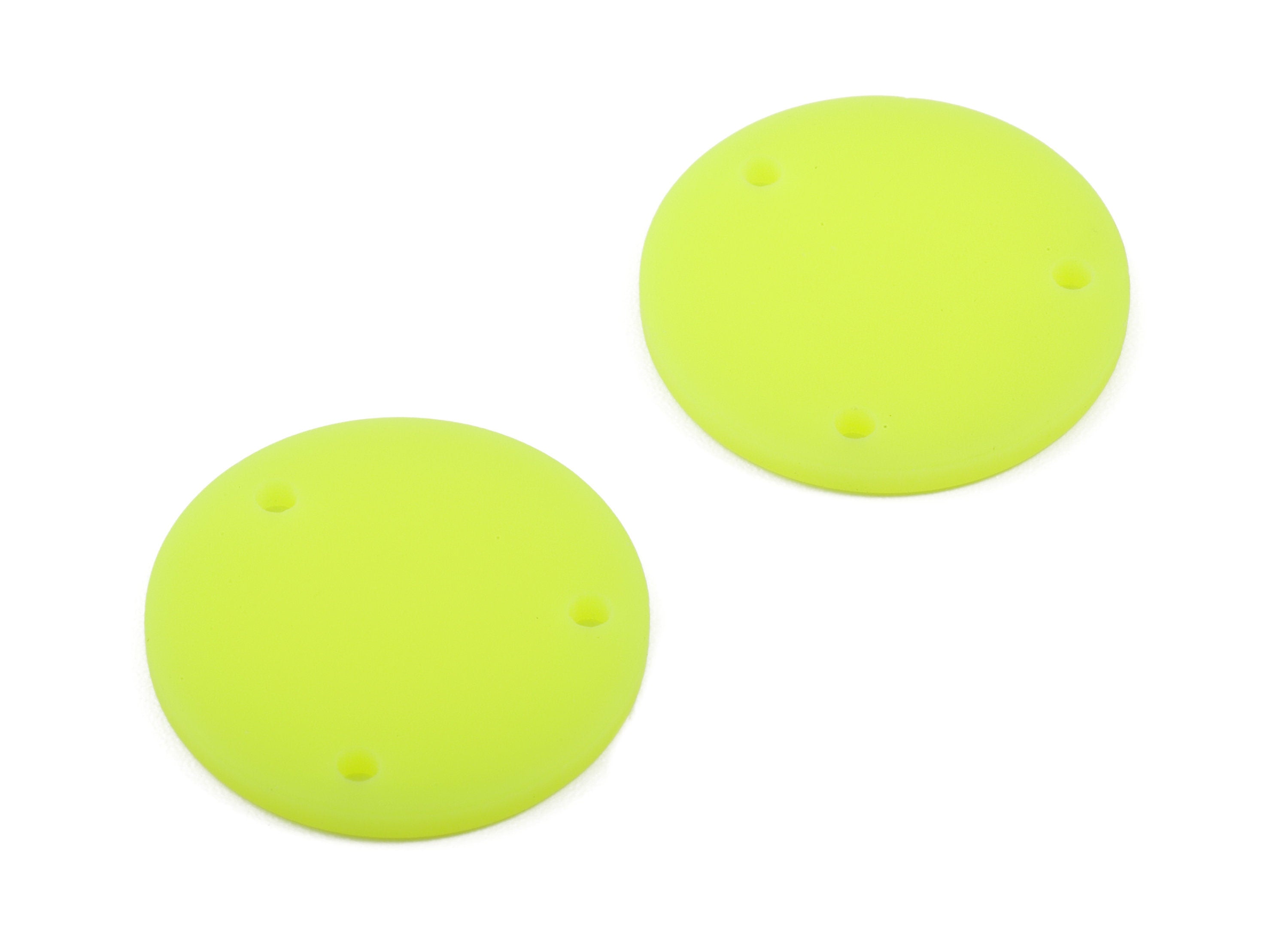 Acrylic Mini Circle Earring Connector - Matte Mini Round Earring - 3 Holes - Jewelry Supplies - Color Code:A470 - 19.8x19.8x2.18mm - AC1891G - DOMEDBAZAAR