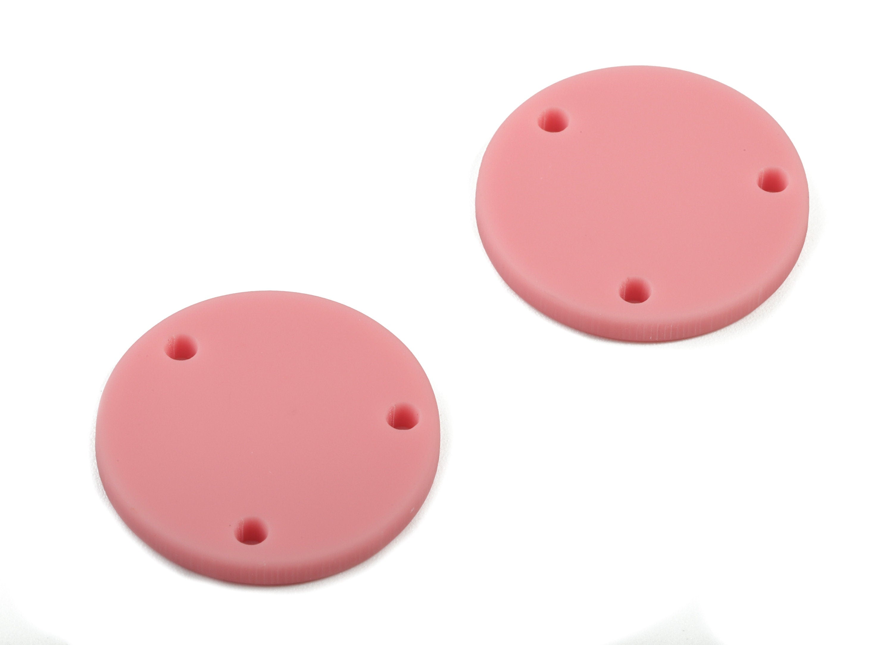 Acrylic Mini Circle Earring Connector - Matte Mini Round Earring - 3 Holes - Jewelry Supplies - Color Code:A471 - 19.8x19.8x2.18mm - AC1891H - DOMEDBAZAAR