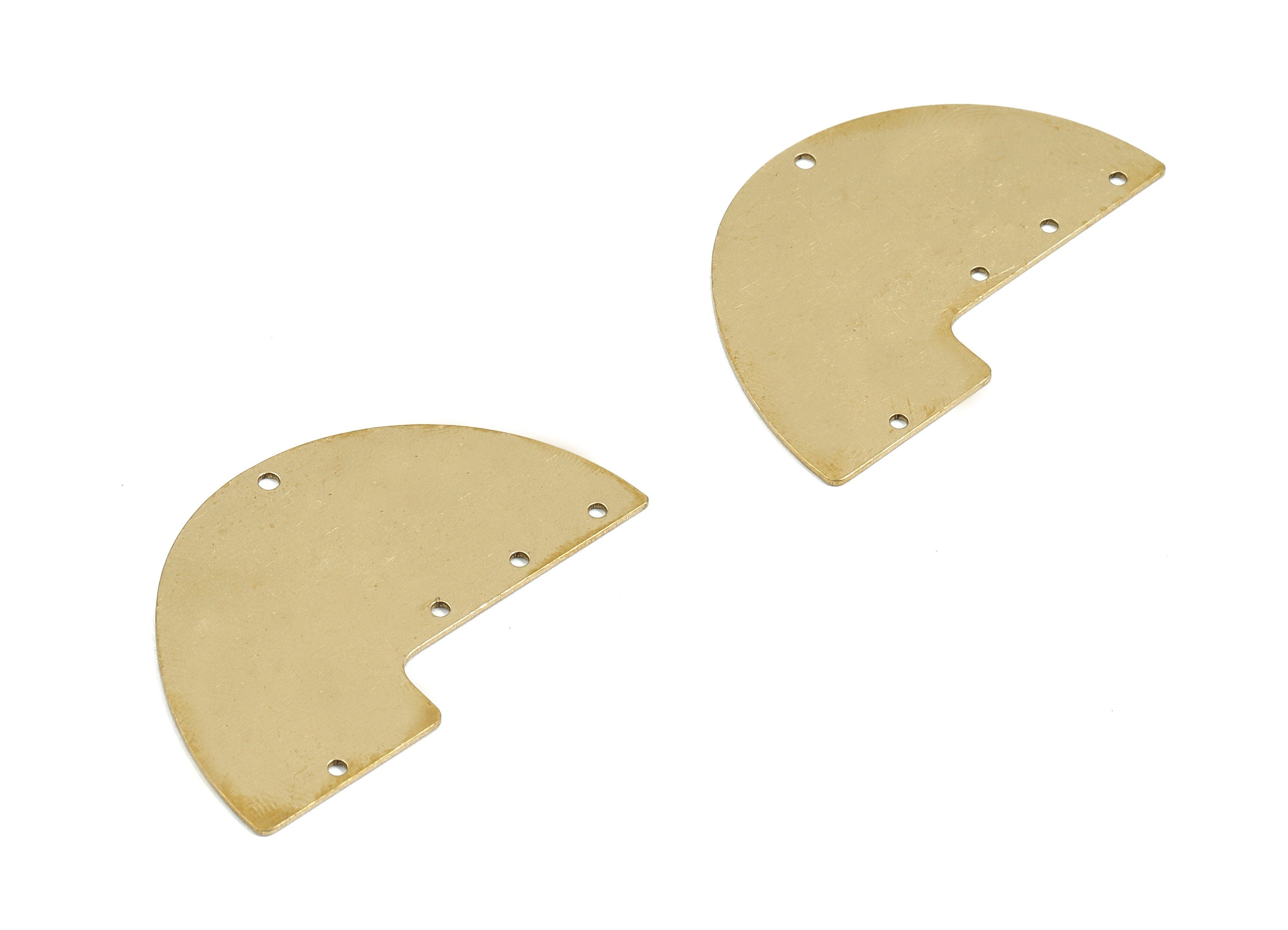 Personalized stamping blank - Brass Half Moon Earring Connector - Raw Brass Semi Circle Pendant  - 39.91x26.01x0.61mm - PPM1807 - DOMEDBAZAAR