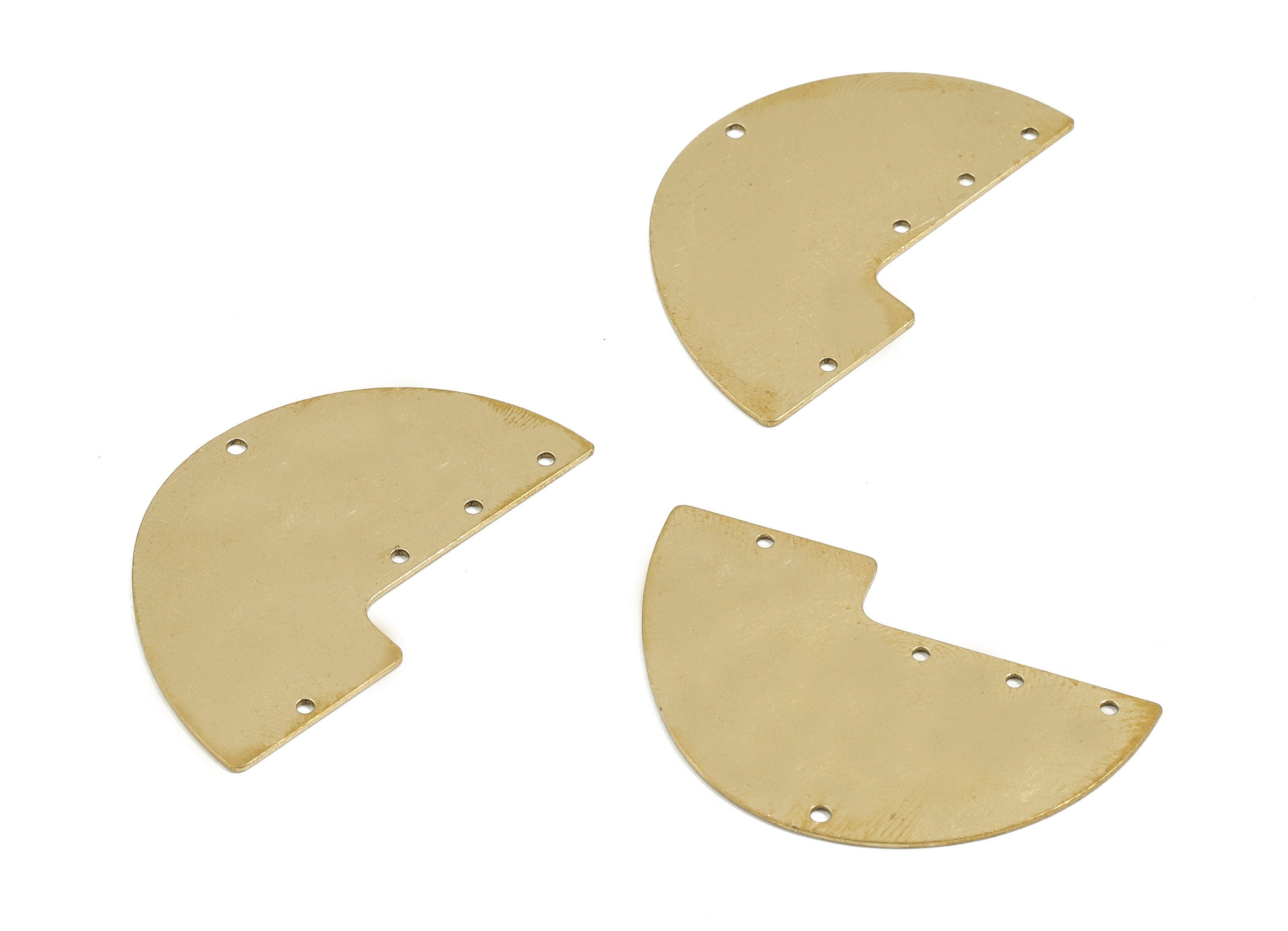 Personalized stamping blank - Brass Half Moon Earring Connector - Raw Brass Semi Circle Pendant  - 39.91x26.01x0.61mm - PPM1807 - DOMEDBAZAAR
