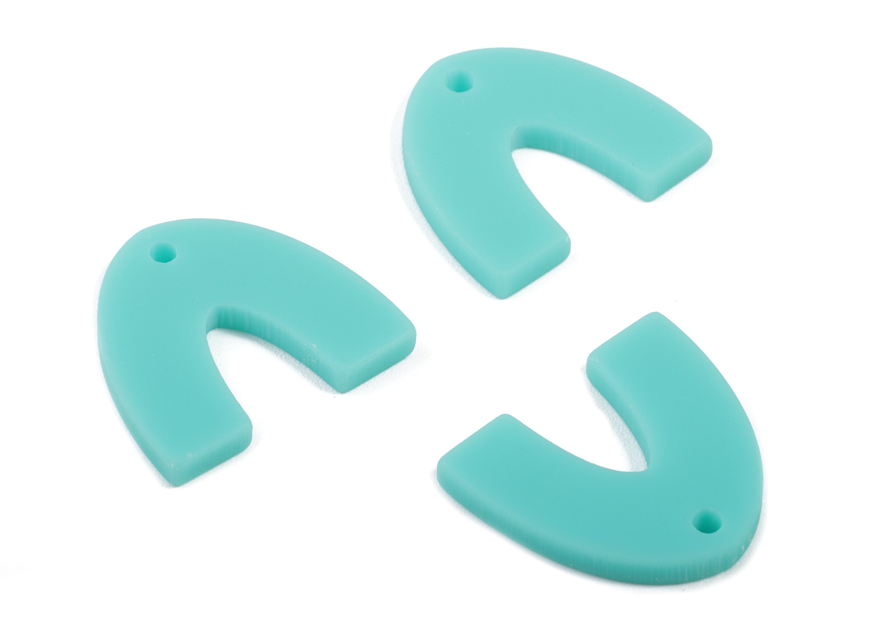 Acrylic Mini U Earring Charms - Matte Mini Geometric Earring - Jewelry Supplies - Color Code:A467 - 17.33x15.66x2.2mm - AC1890C - DOMEDBAZAAR