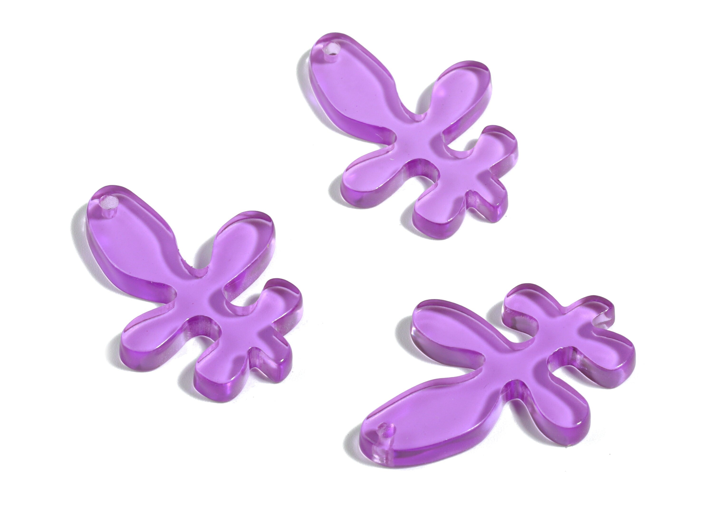 Acrylic Splash Earring Charms - Purple Splash Charm - Earring Findings - Jewelry Supplies - Color Code:A480 - 29.79x22.05x3.03mm - AC1925A - DOMEDBAZAAR