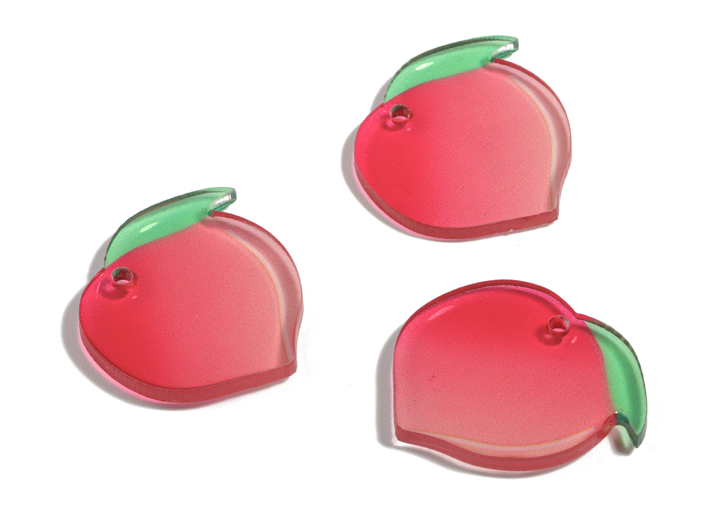 Acrylic Apple Charms - Aplle Earring and  Pandant - Earring Findings - Jewelry Supplies - 22.58x21.14x2.46mm - AC1926 - DOMEDBAZAAR