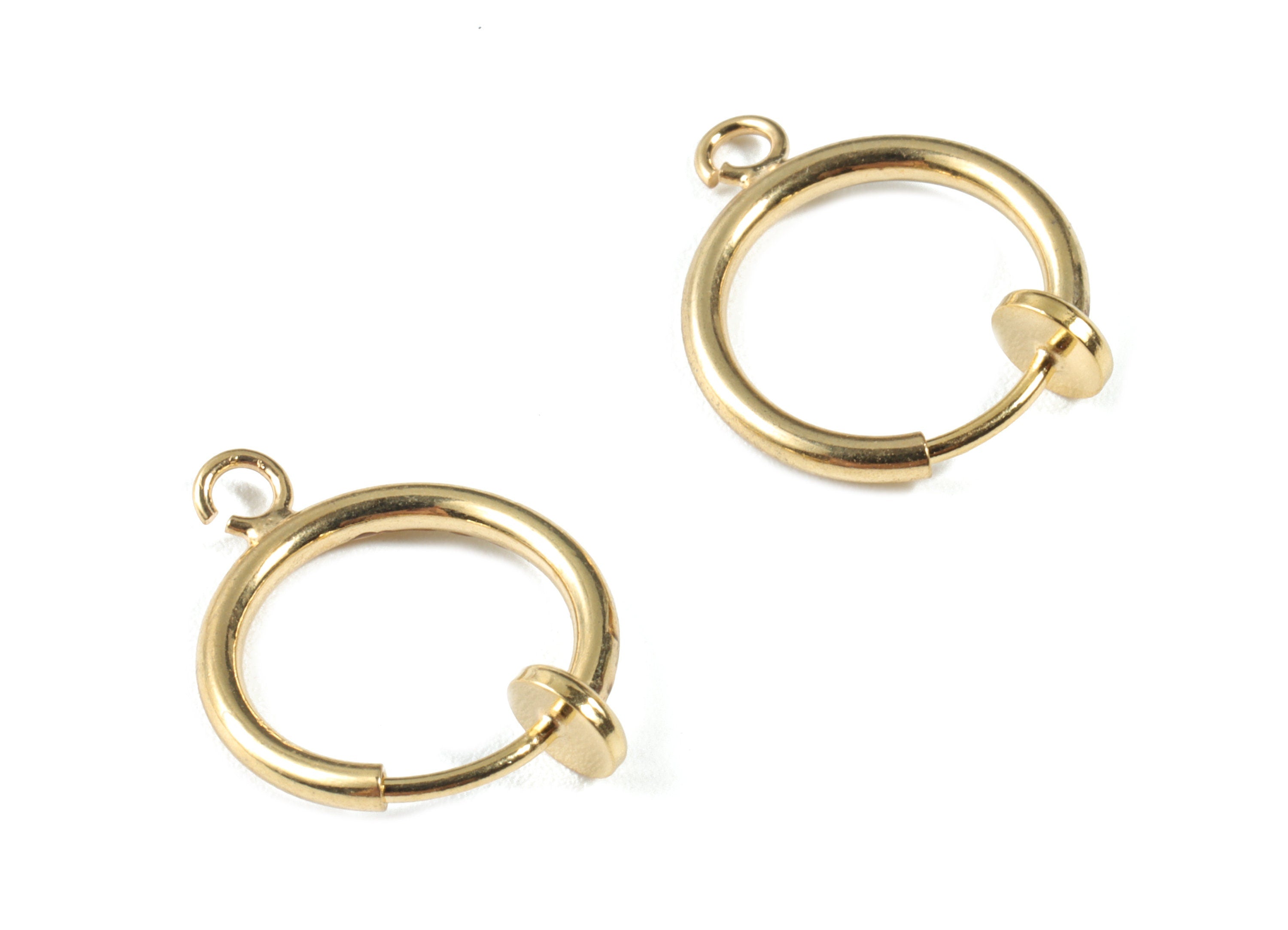 Brass Spring Clasp - Circle Shaped Gold Filled - 18k Gold Fill Clasp - Open Gold Spring Clasp - 16.69x12.9x4.2mm - RGP2646 - DOMEDBAZAAR