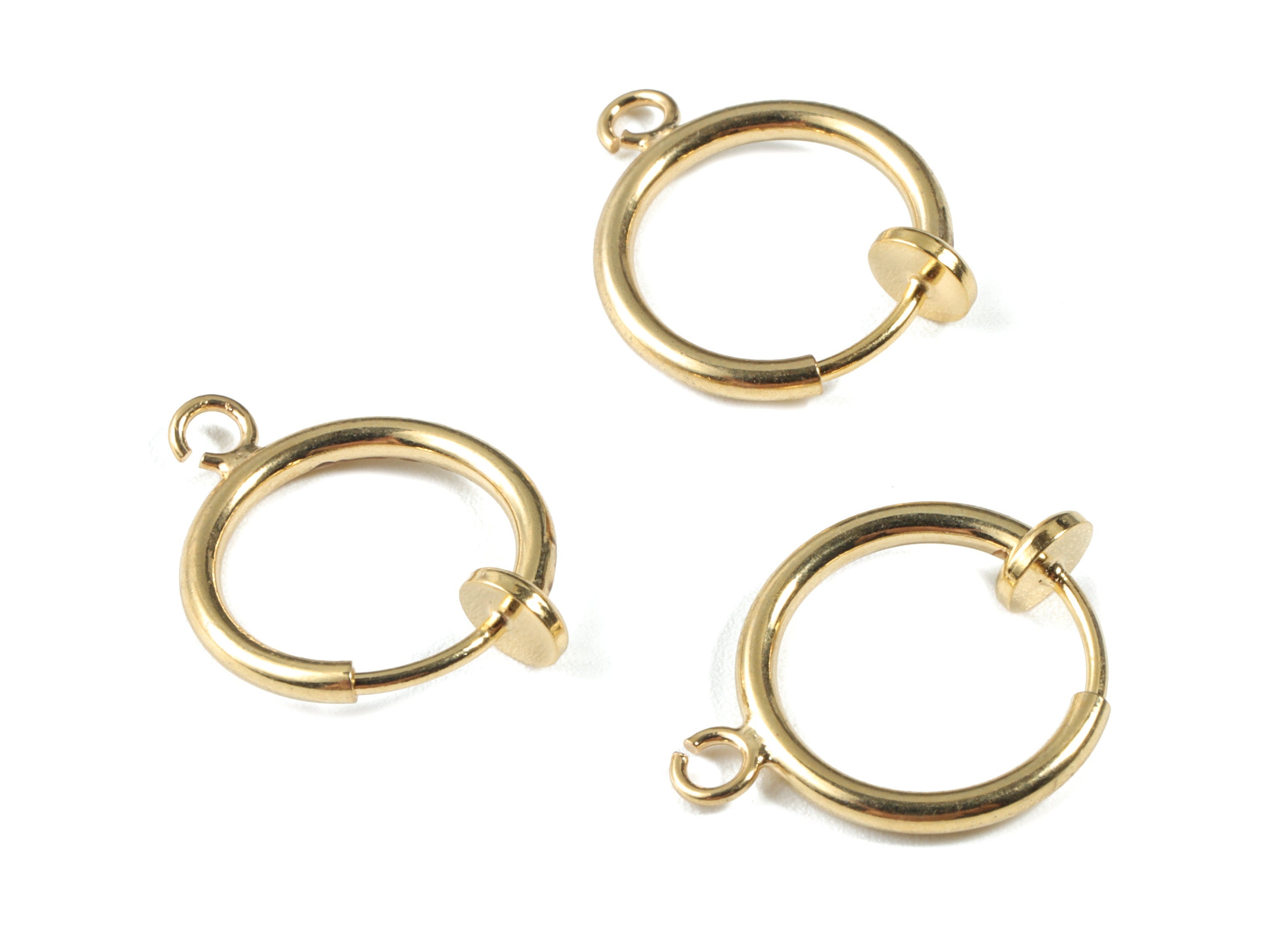 Brass Spring Clasp - Circle Shaped Gold Filled - 18k Gold Fill Clasp - Open Gold Spring Clasp - 16.69x12.9x4.2mm - RGP2646 - DOMEDBAZAAR