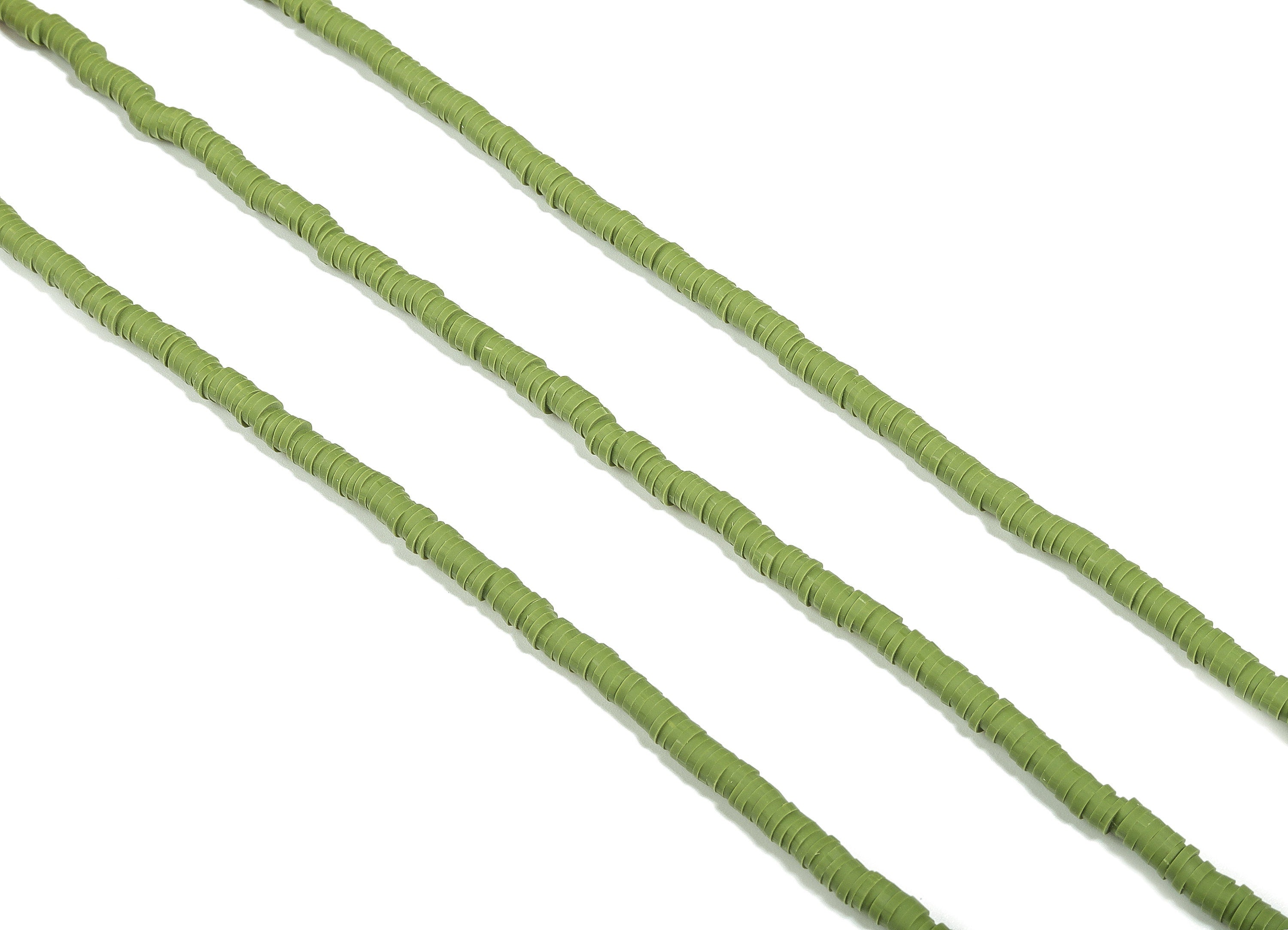 Vinyl Heishi Beads Clay Disc - 3.4mm African Color Disc Spacer Bead-Polymer Clay Round Bead 15.75&quot;&quot; / 1 strand - 400x3.4x1mm - NS1064-P9 - DOMEDBAZAAR