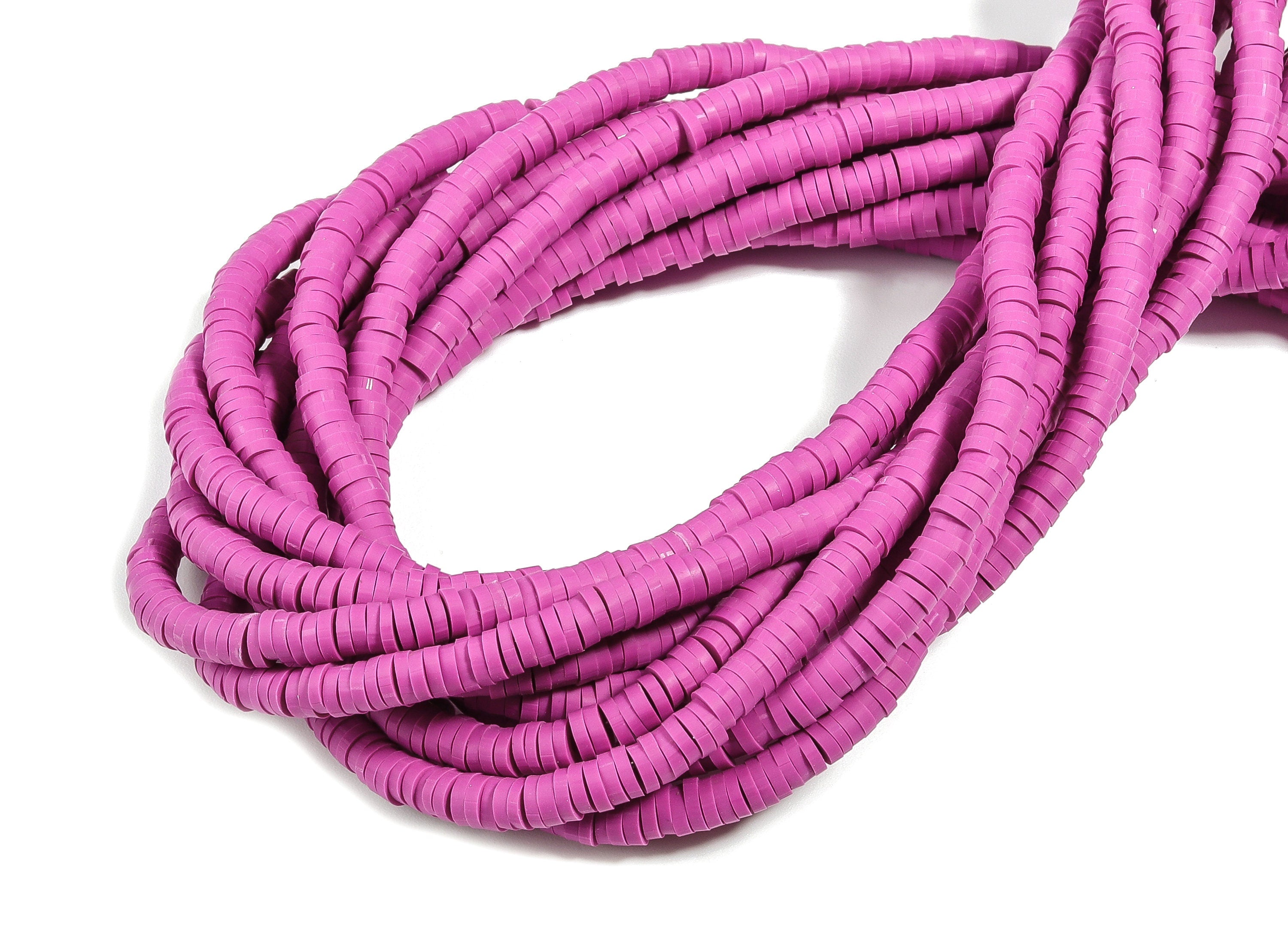 Vinyl Heishi Beads Clay Disc - 3.4mm African Color Disc Spacer Bead-Polymer Clay Round Bead 15.75&quot;&quot; / 1 strand - 400x3.4x1mm - NS1064-P11 - DOMEDBAZAAR