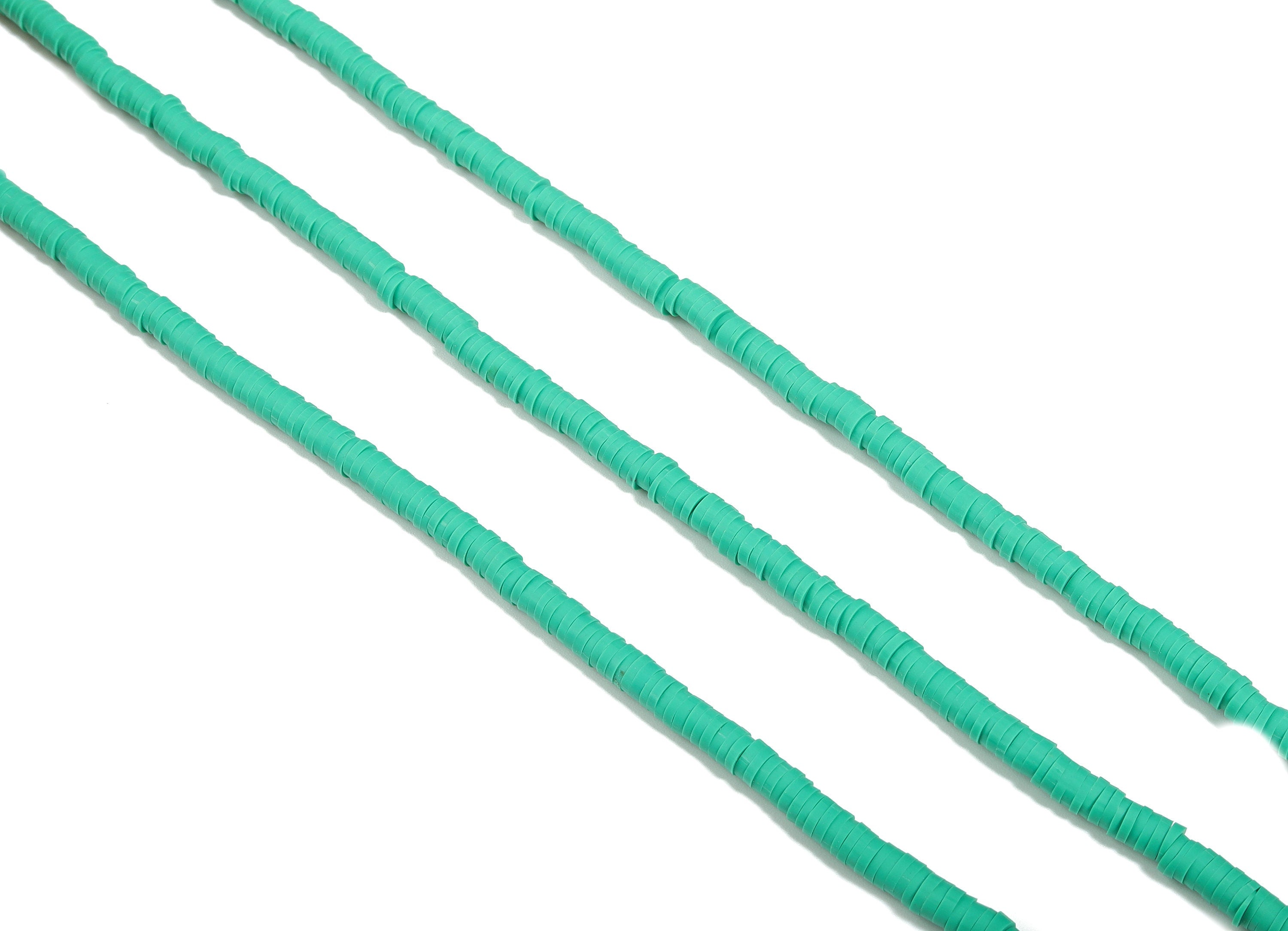Vinyl Heishi Beads Clay Disc - 3.4mm African Color Disc Spacer Bead-Polymer Clay Round Bead 15.75&quot;&quot; / 1 strand - 400x3.4x1mm - NS1064-P13 - DOMEDBAZAAR