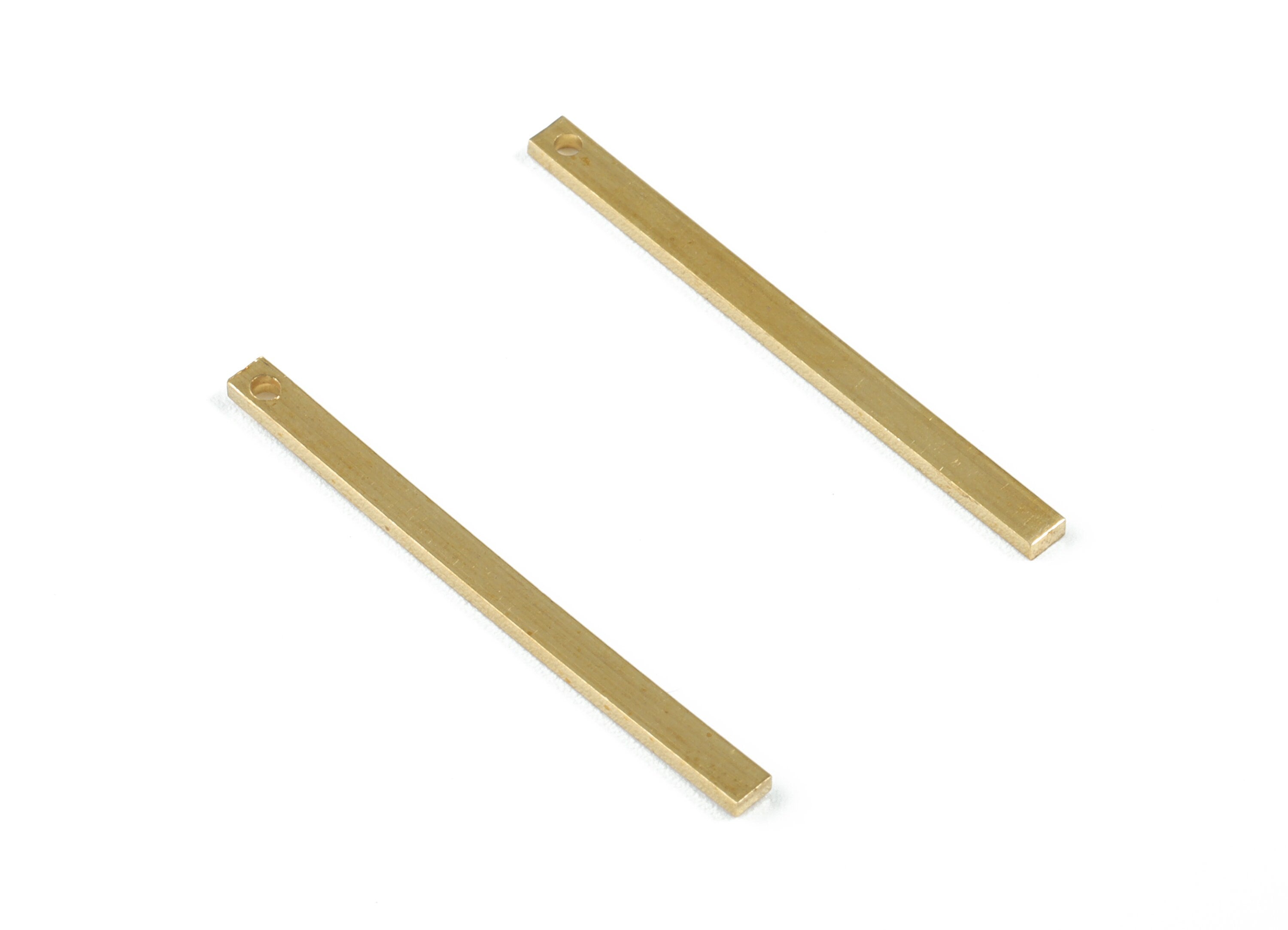 Brass Mini Bar Charms - Raw Brass Strip Pendants - Earring Findings - Jewelry Supplies - 29.79x2.01x1.03mm - PP3553 - DOMEDBAZAAR