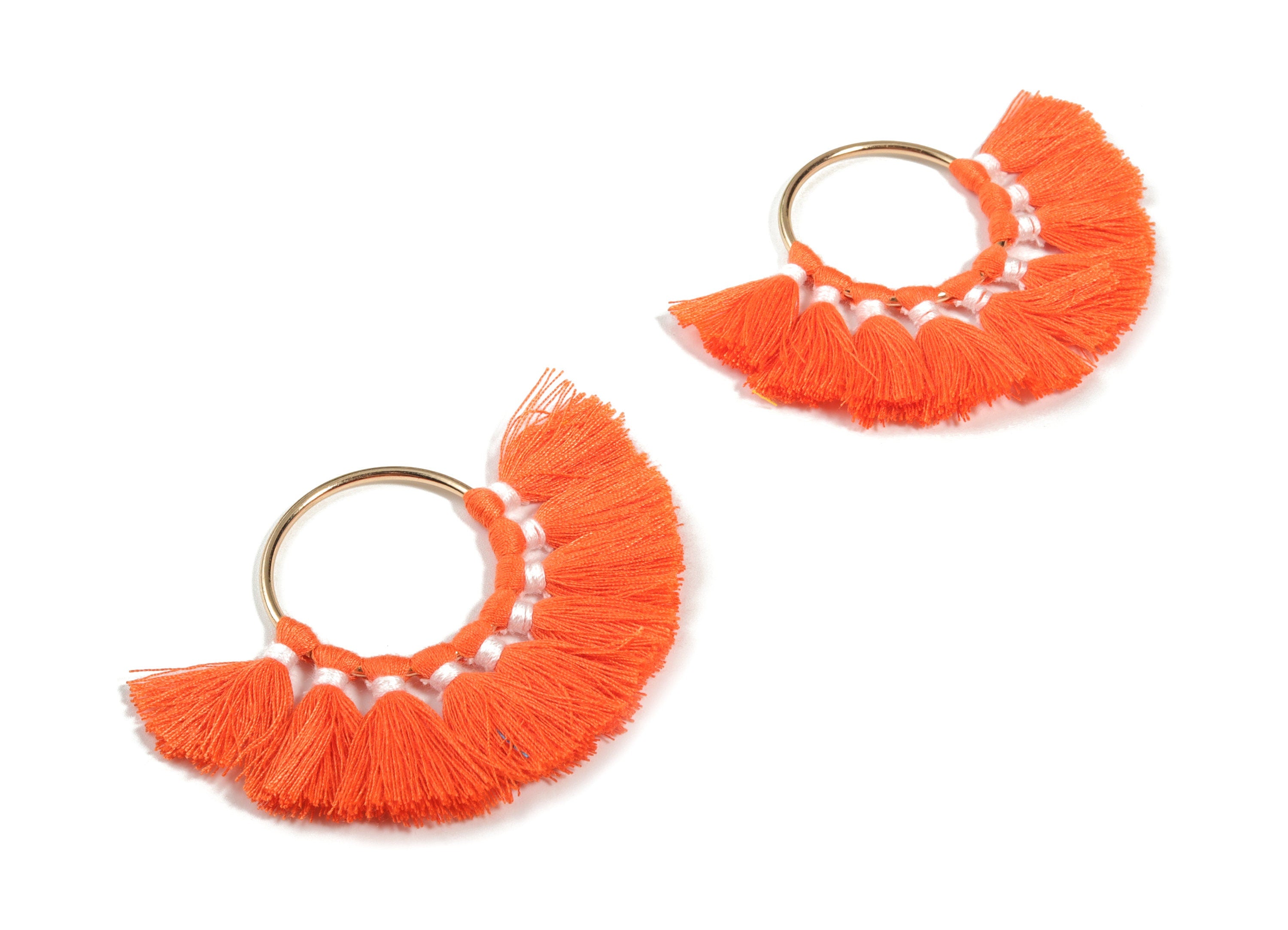Fan Tassel Earring Charms With Ring - Tassel Earring Pendant - Fan Ring Earrings - Earring Accessories - 55.63x35.45x3.17mm - TS1150H - DOMEDBAZAAR