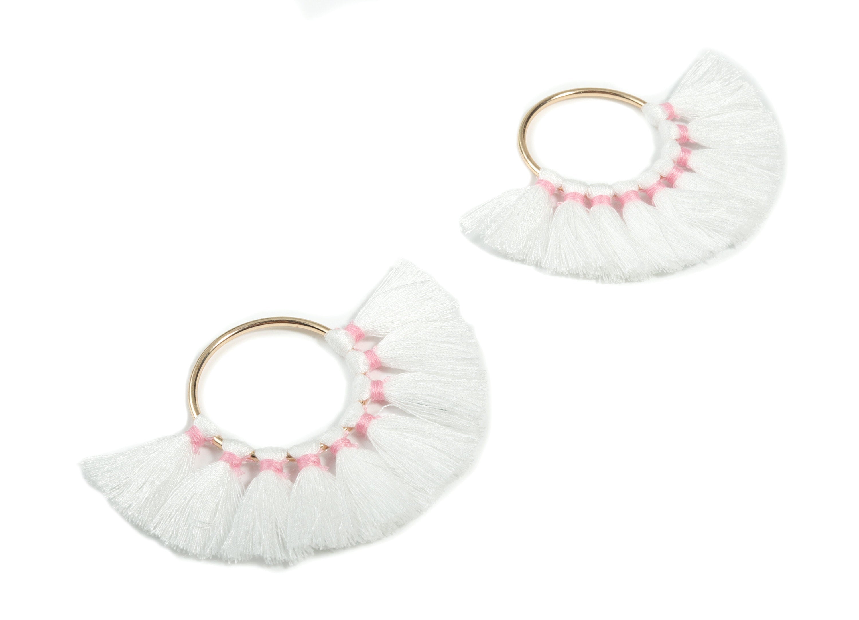 Fan Tassel Earring Charms With Ring - Tassel Earring Pendant - Fan Ring Earrings - Earring Accessories - 55.63x35.45x3.17mm - TS1150J - DOMEDBAZAAR