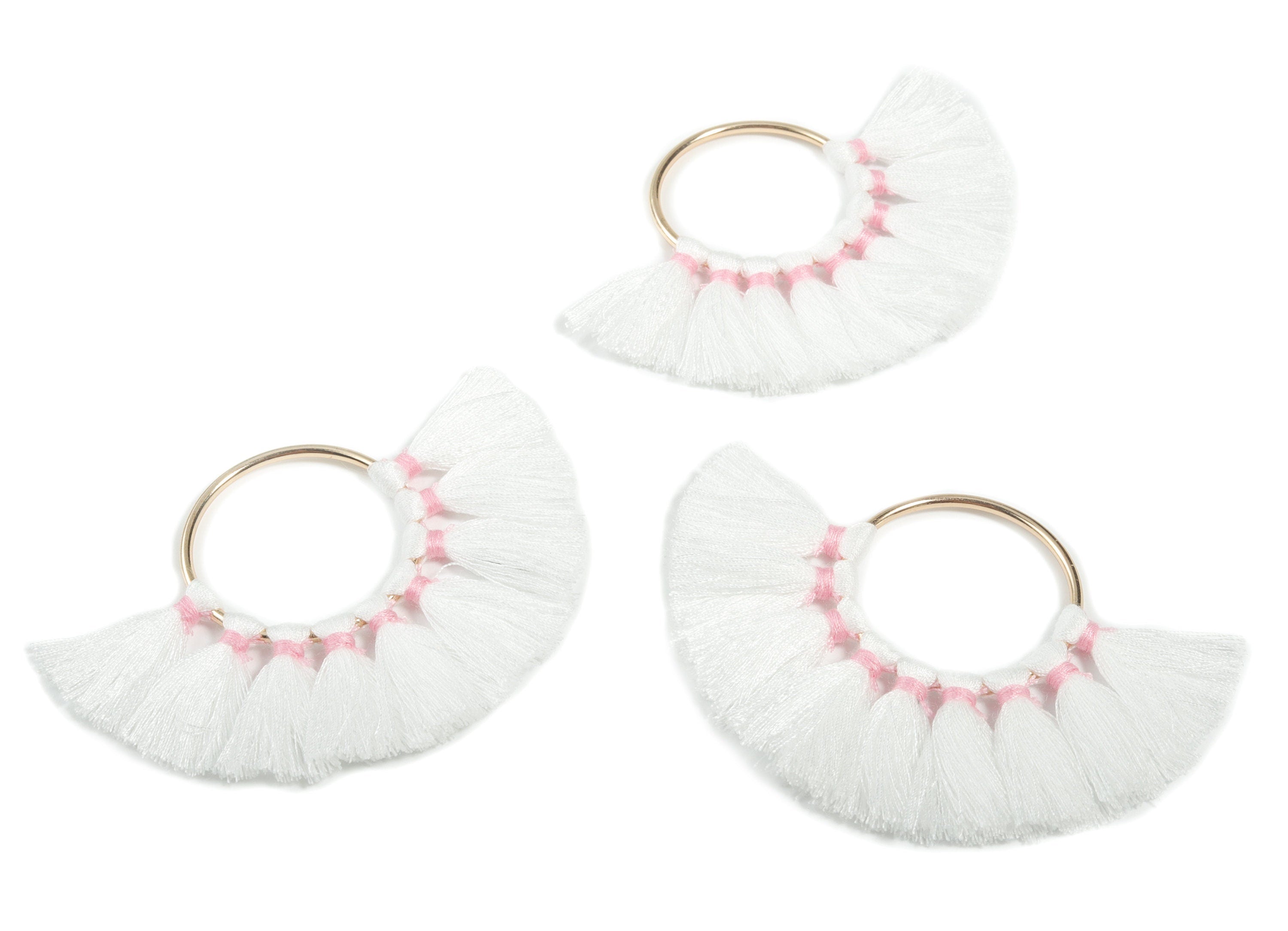 Fan Tassel Earring Charms With Ring - Tassel Earring Pendant - Fan Ring Earrings - Earring Accessories - 55.63x35.45x3.17mm - TS1150J - DOMEDBAZAAR