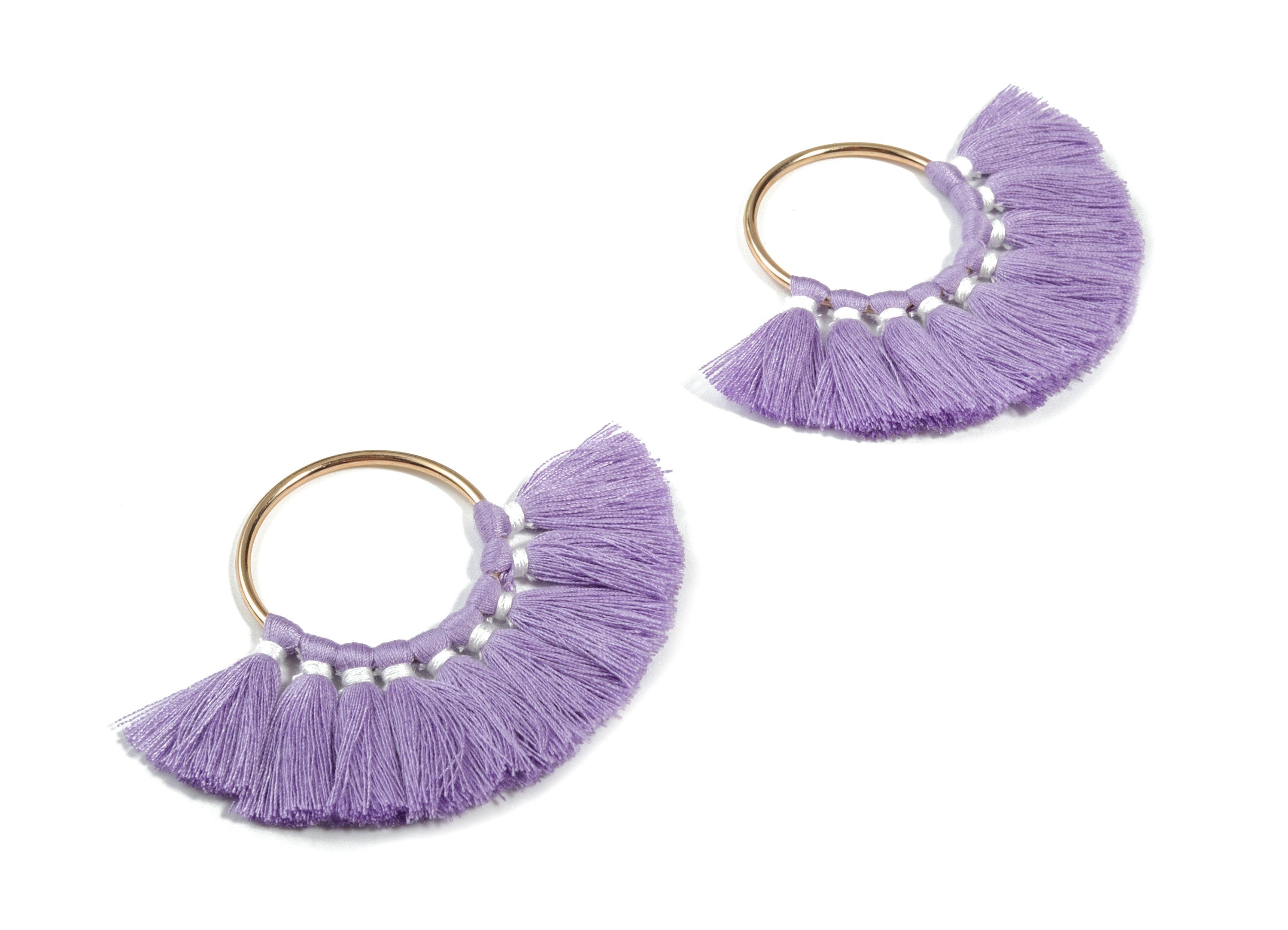 Fan Tassel Earring Charms With Ring - Tassel Earring Pendant - Fan Ring Earrings - Earring Accessories - 55.63x35.45x3.17mm - TS1150N - DOMEDBAZAAR