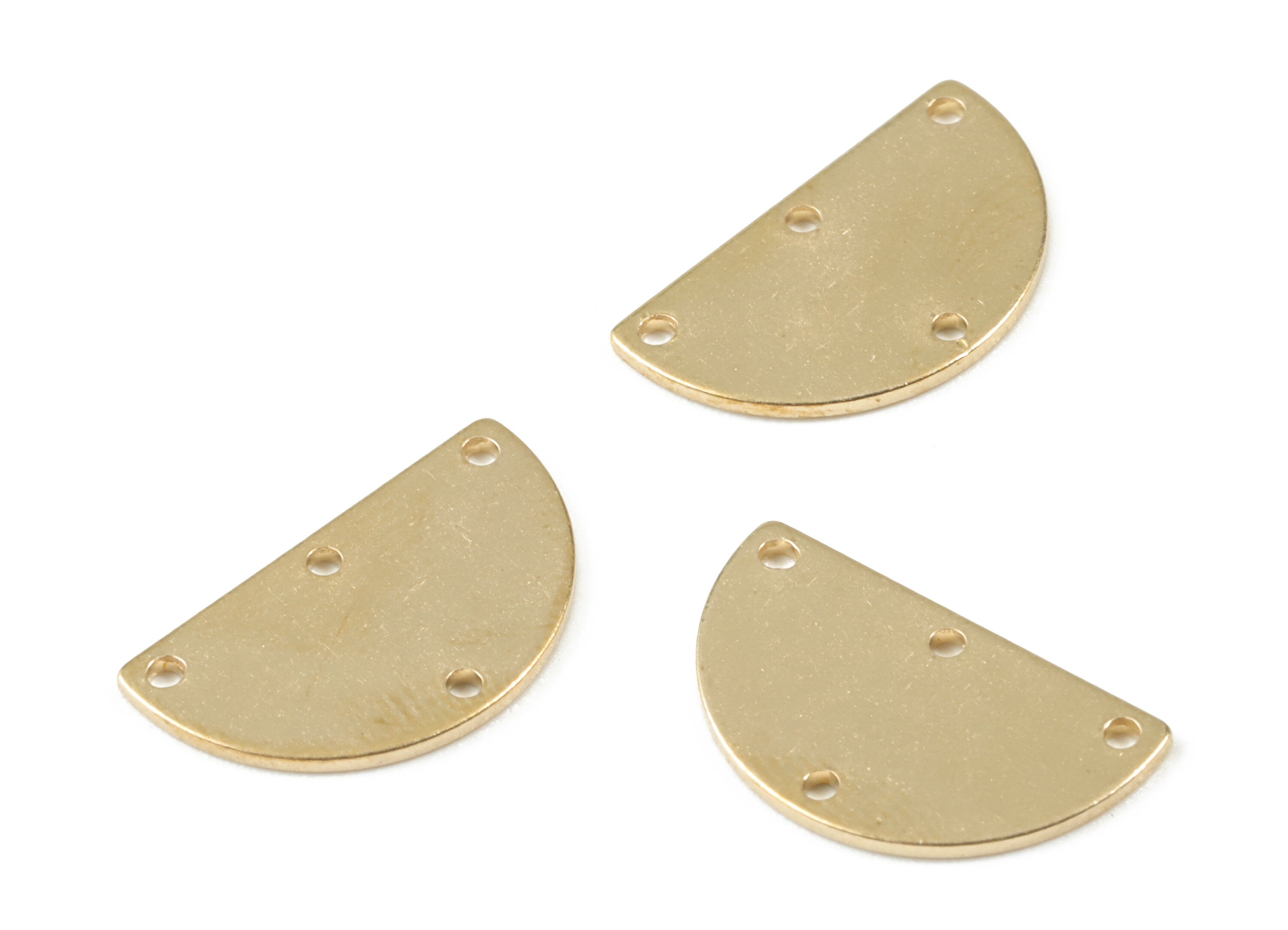 Brass Mini Semi Circle Connector - Raw Brass Half Moon Connector - Brass Moon For Necklace - Jewelry Supplies - 16.7x9.69x0.82mm - PP3549 - DOMEDBAZAAR