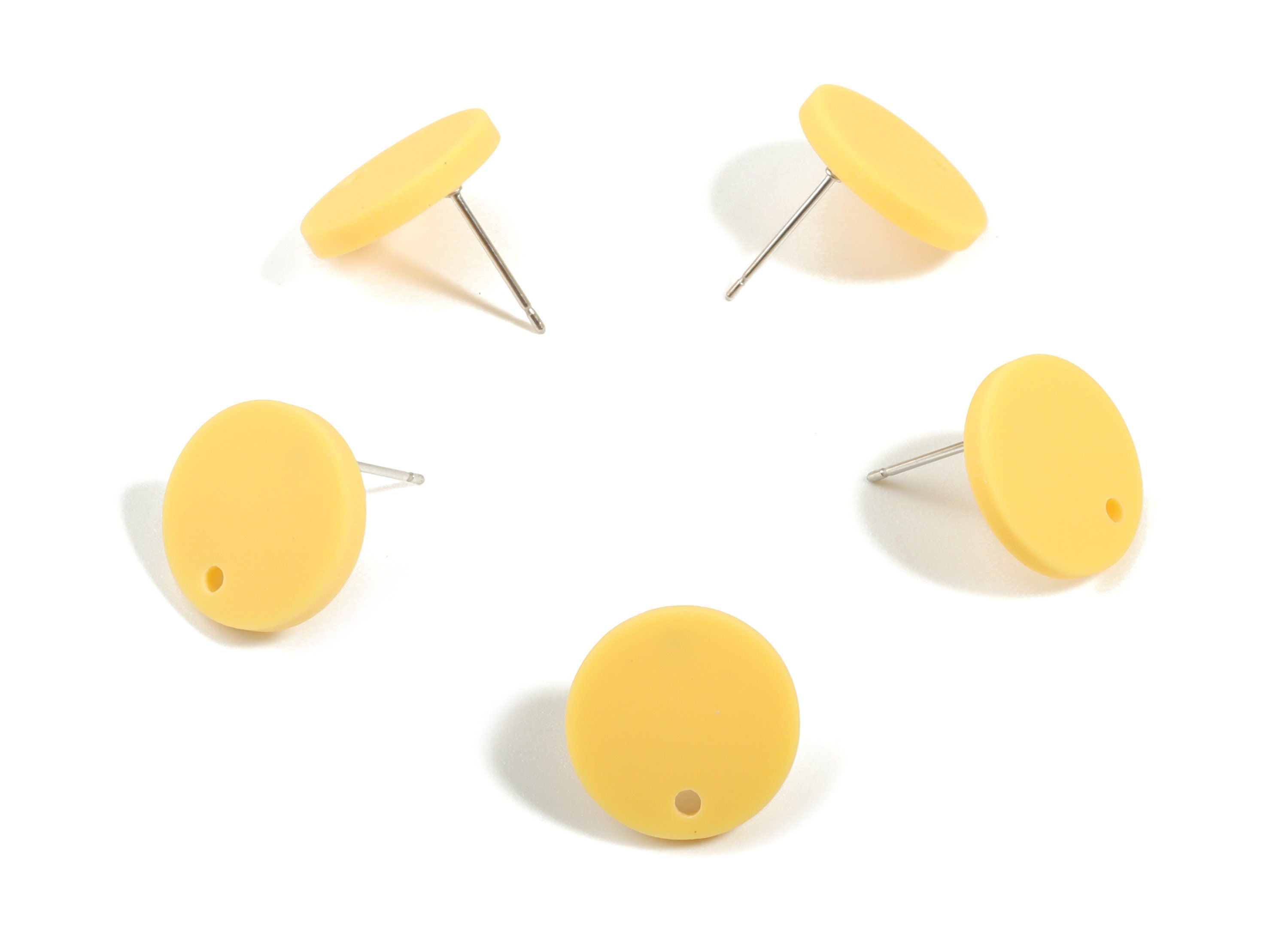 Acrylic Mini Round Earring Stud - Matte Circle Earring Post - Jewellery Supplies - Color Code:A474 - 14.64x14.64x2.17mm - AC1888A - DOMEDBAZAAR