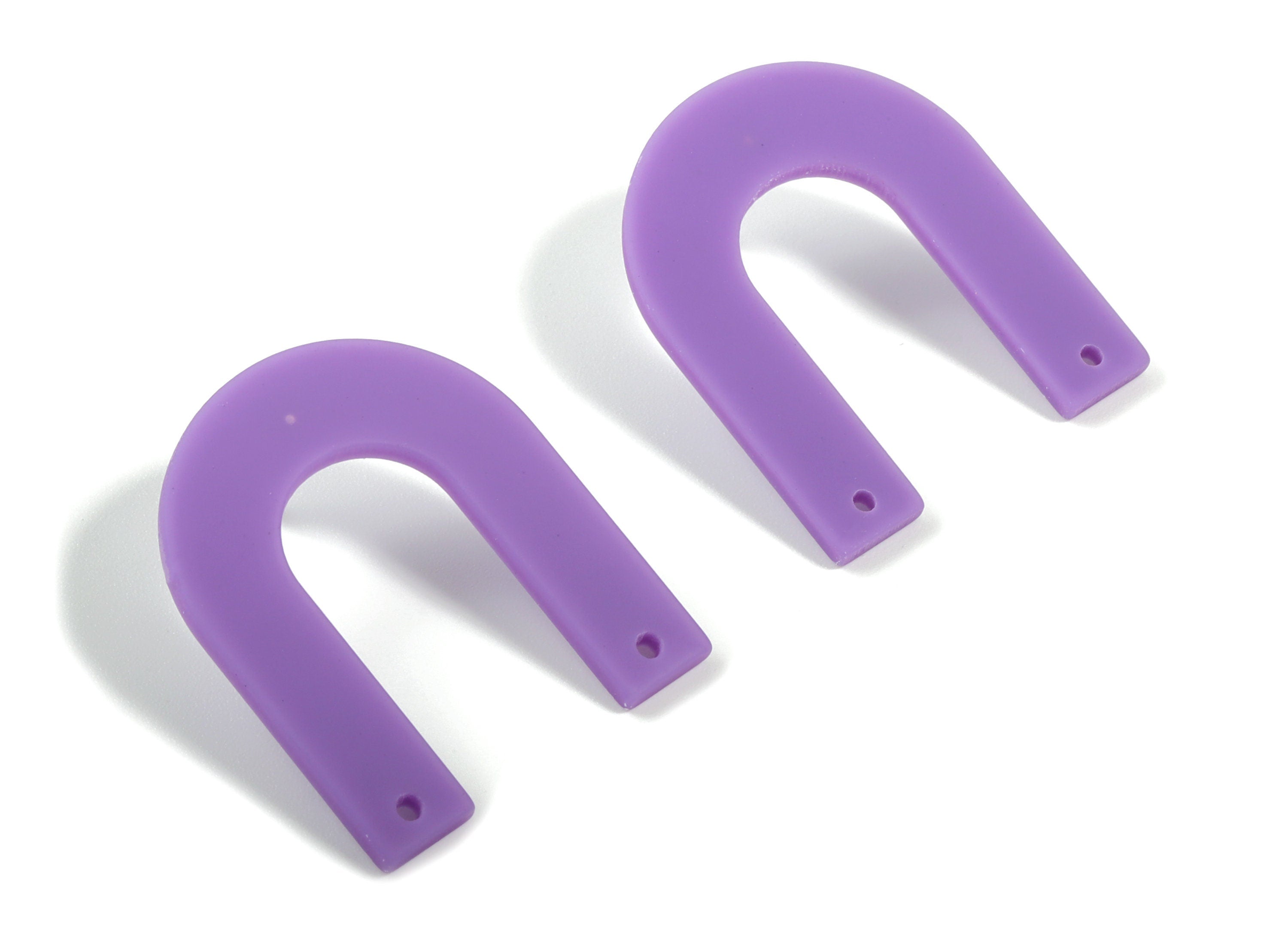 Acrylic U Earring Stud - Matte Geometric Earring Post - Jewellery Supplies - Color Code:A475 - 32.52x27.2x2.2mm - AC1886F - DOMEDBAZAAR
