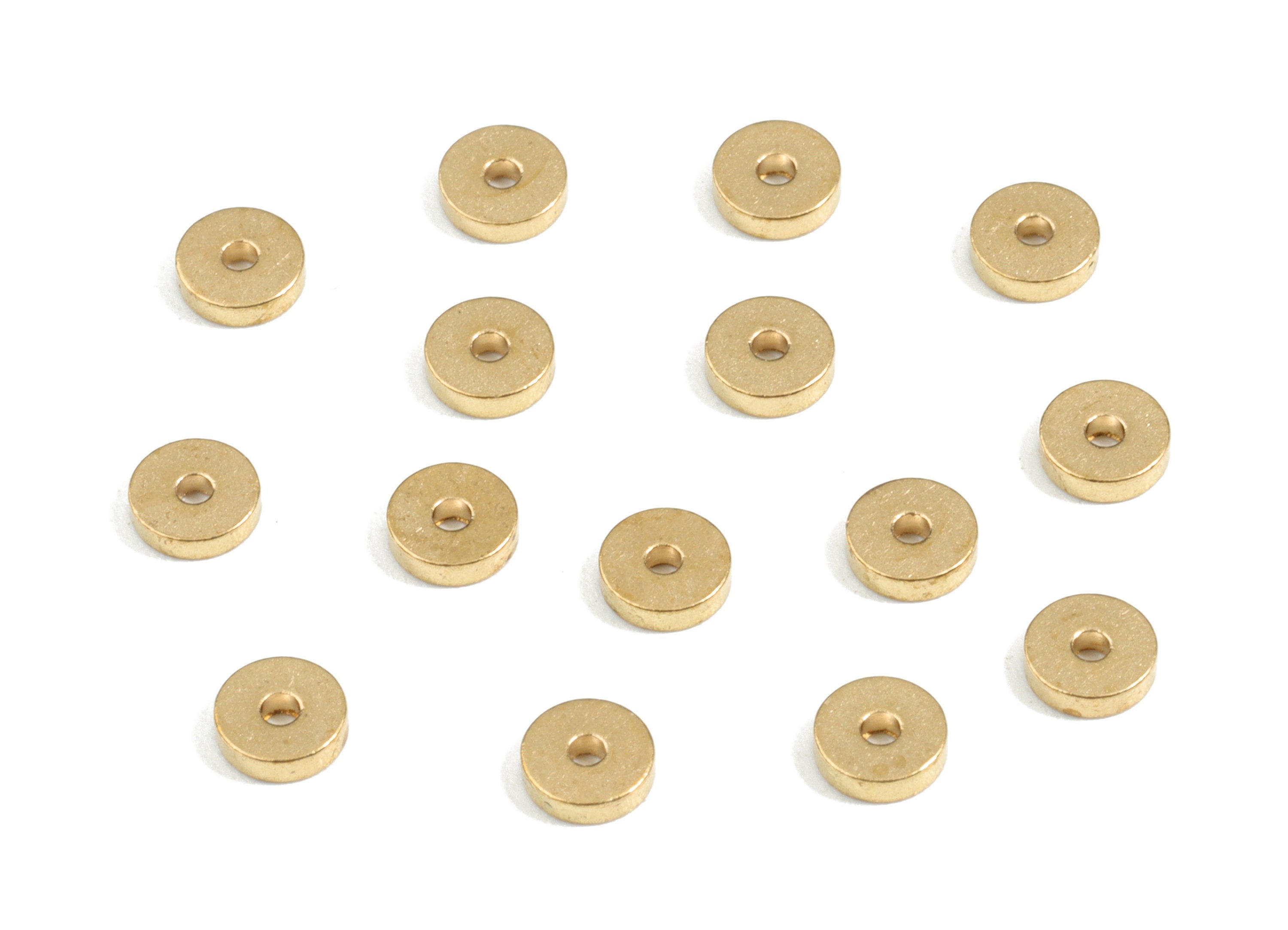 Brass Flat Disc Beads Spacers - Raw Brass Disk Heishi Rondelle Spacers Beads - Earring Findings - Jewelry Supplies - 4x4x1.07mm - PP3540 - DOMEDBAZAAR