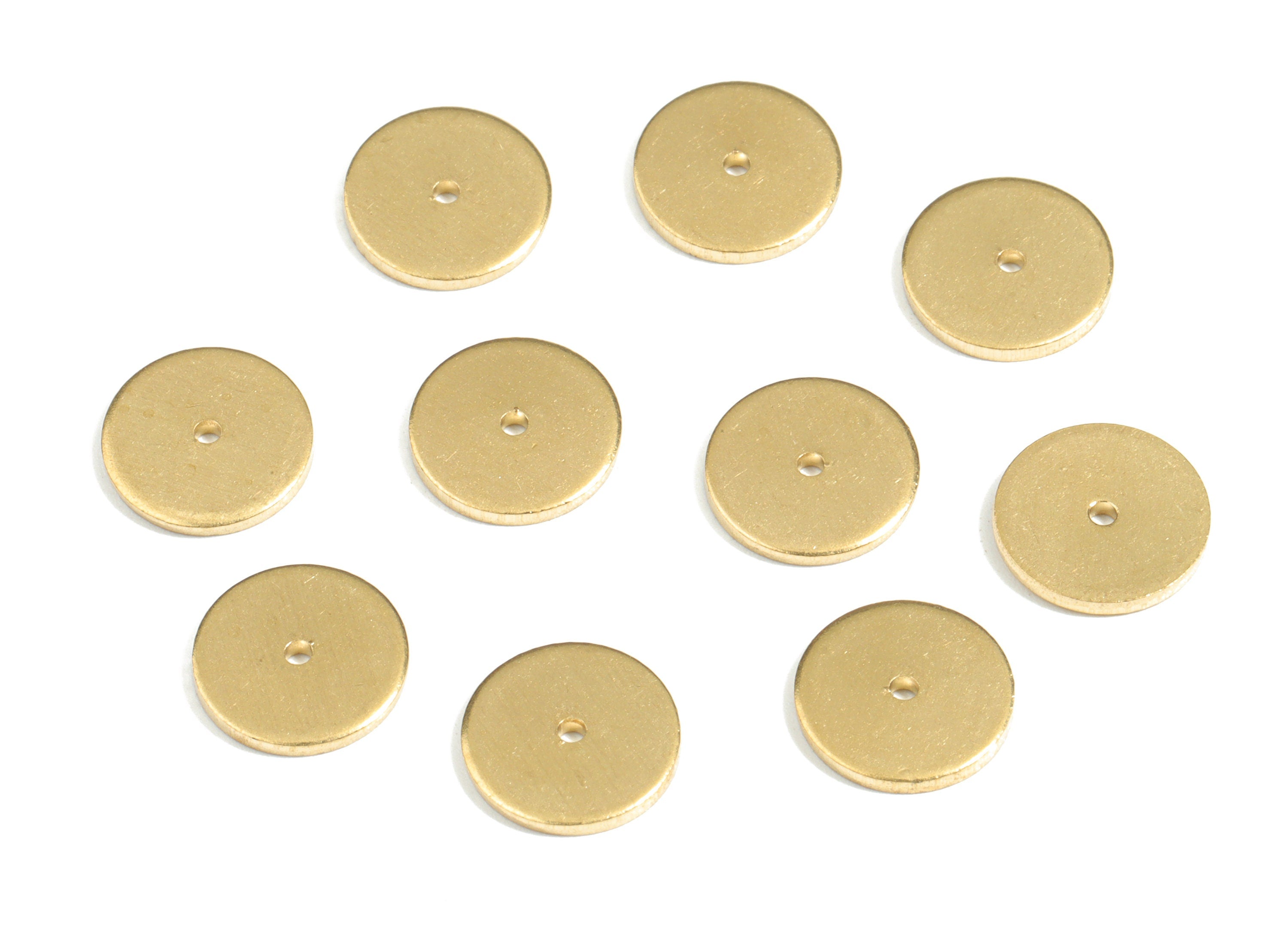 Brass Flat Disc Beads Spacers - Raw Brass Disk Heishi Rondelle Spacers Beads - Earring Findings - Jewellery Supplies - 10x10x1mm - PP3543 - DOMEDBAZAAR