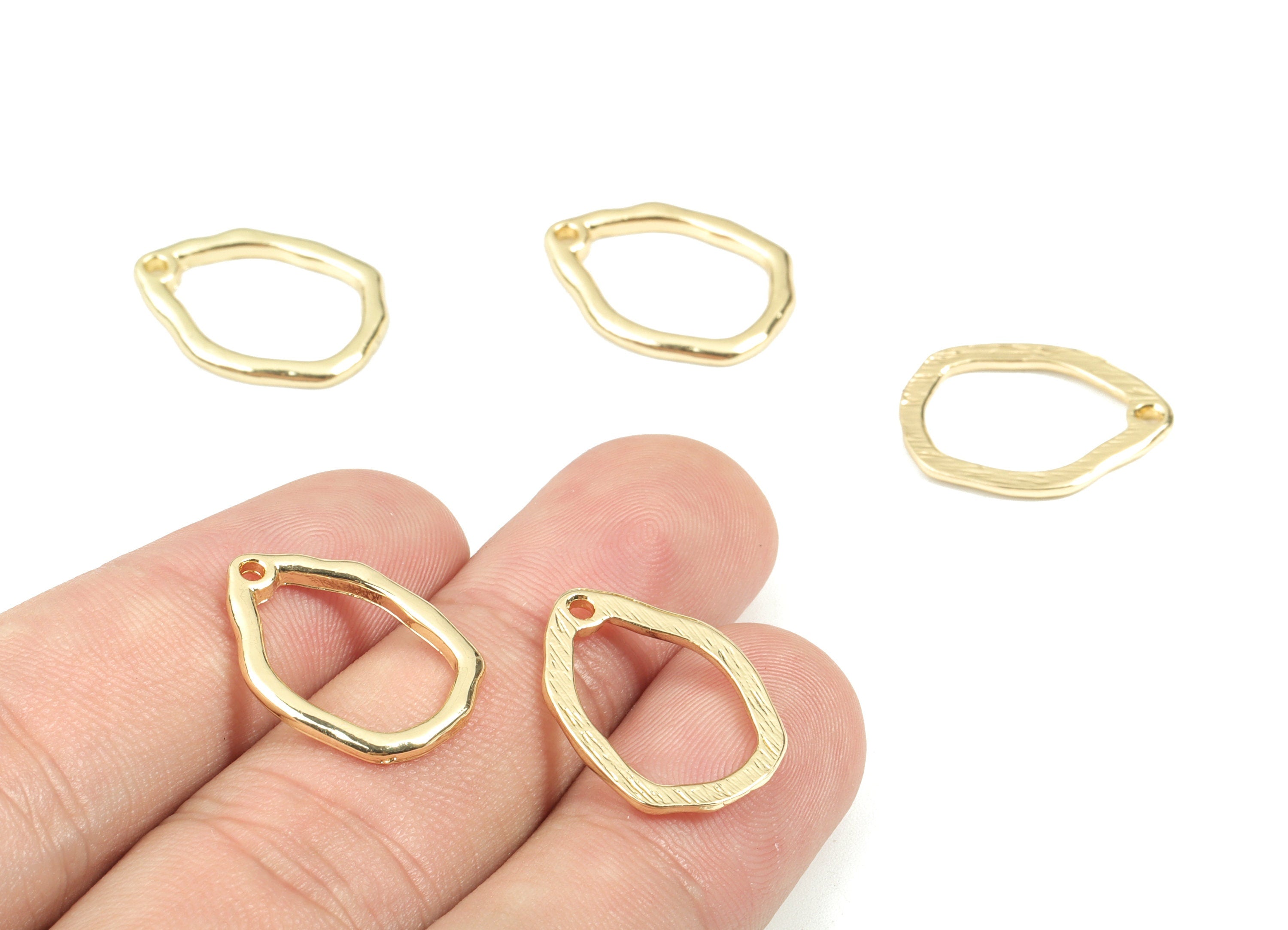Alloy Drop Earring Charms - Gold Drop Pendant - KC Gold Plating - Earring Findings - Jewelry Supplies - 19.84x14.54x1.67mm - ZZ1690 - DOMEDBAZAAR