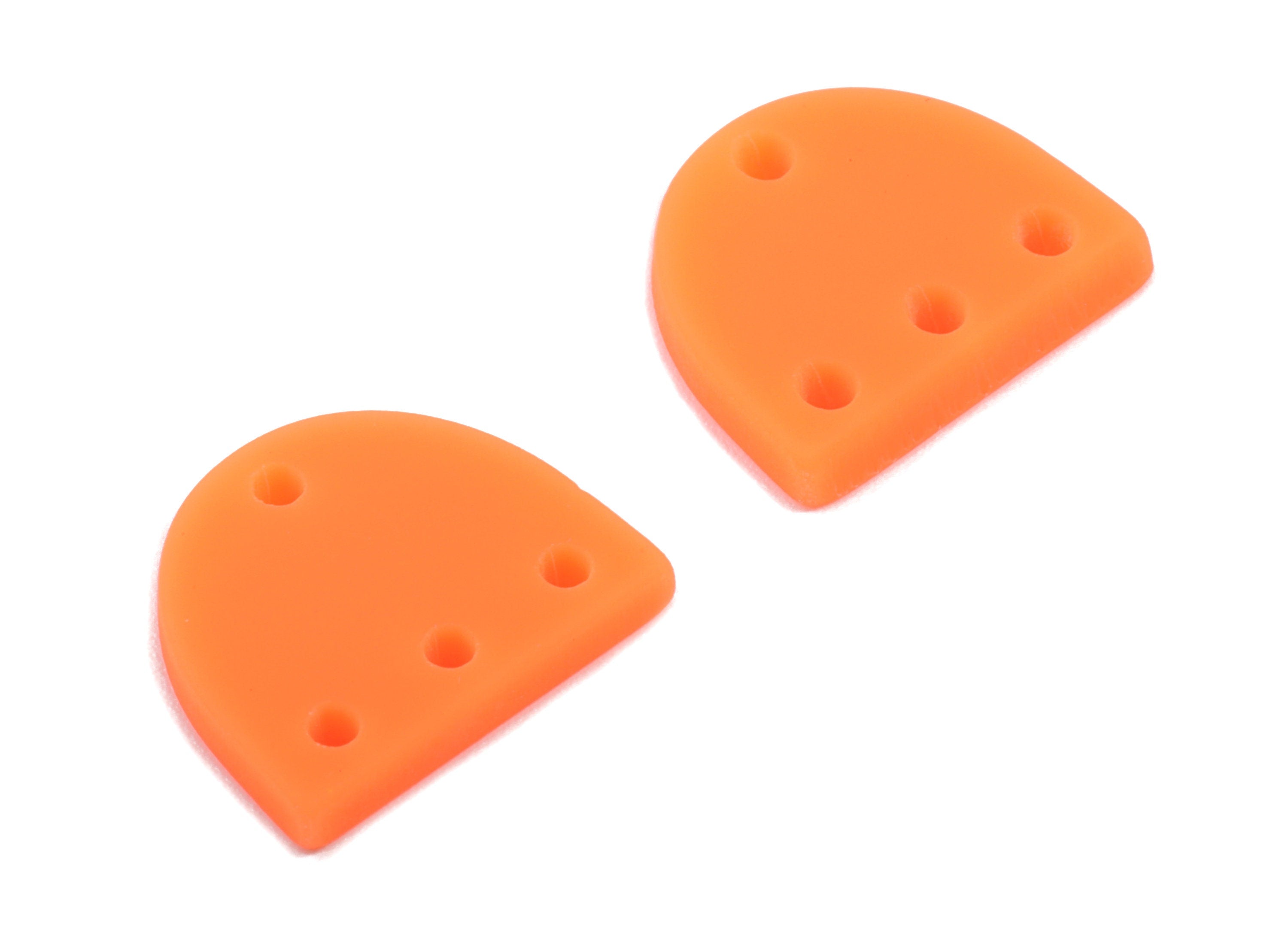 Acrylic Mini D Earring Connector - Matte Semi Circle Earring - 4 Holes - Jewelry Supplies - Color Code:A466 - 14.57x12.16x2.18mm - AC1896A - DOMEDBAZAAR