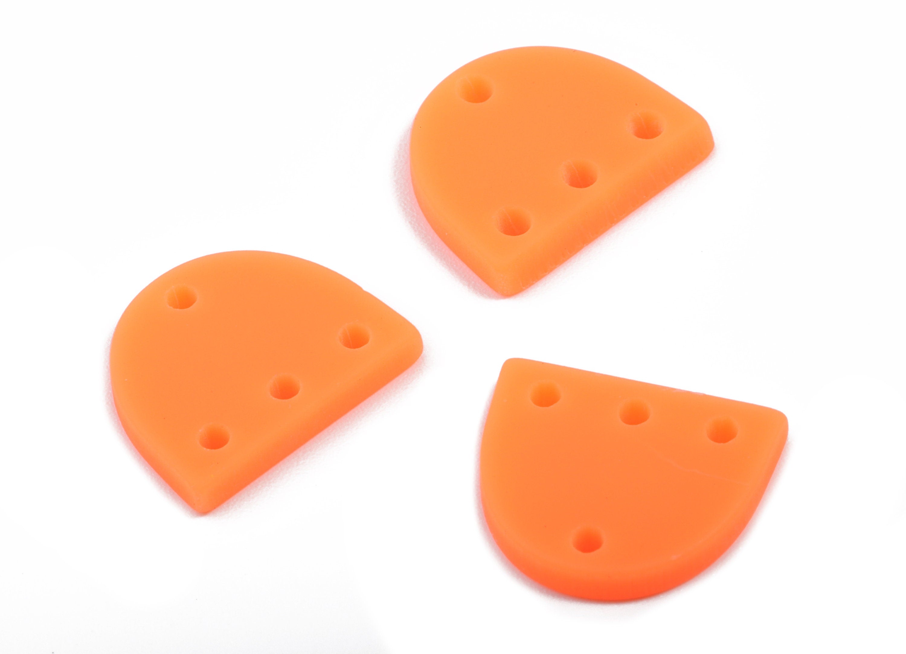 Acrylic Mini D Earring Connector - Matte Semi Circle Earring - 4 Holes - Jewelry Supplies - Color Code:A466 - 14.57x12.16x2.18mm - AC1896A - DOMEDBAZAAR