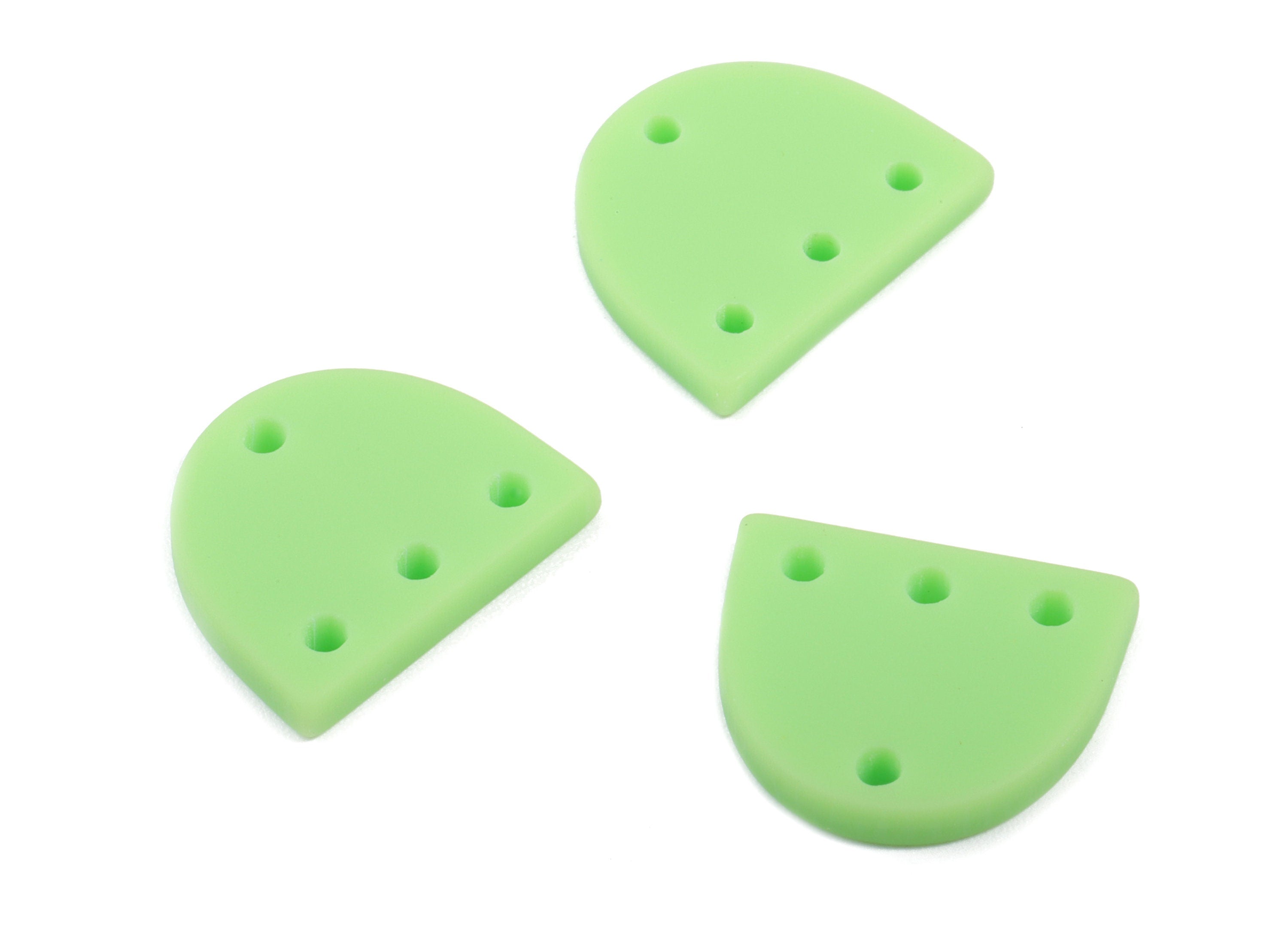 Acrylic Mini D Earring Connector - Matte Semi Circle Earring - 4 Holes - Jewelry Supplies - Color Code:A469 - 14.57x12.16x2.18mm - AC1896D - DOMEDBAZAAR