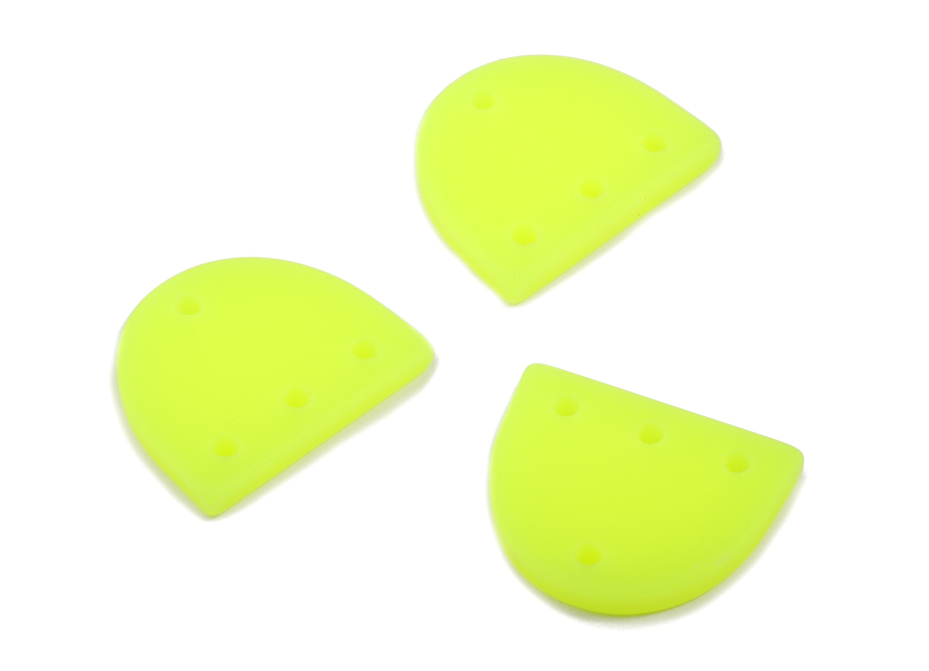 Acrylic Mini D Earring Connector - Matte Semi Circle Earring - 4 Holes - Jewelry Supplies - Color Code:A470 - 14.57x12.16x2.18mm - AC1896E - DOMEDBAZAAR