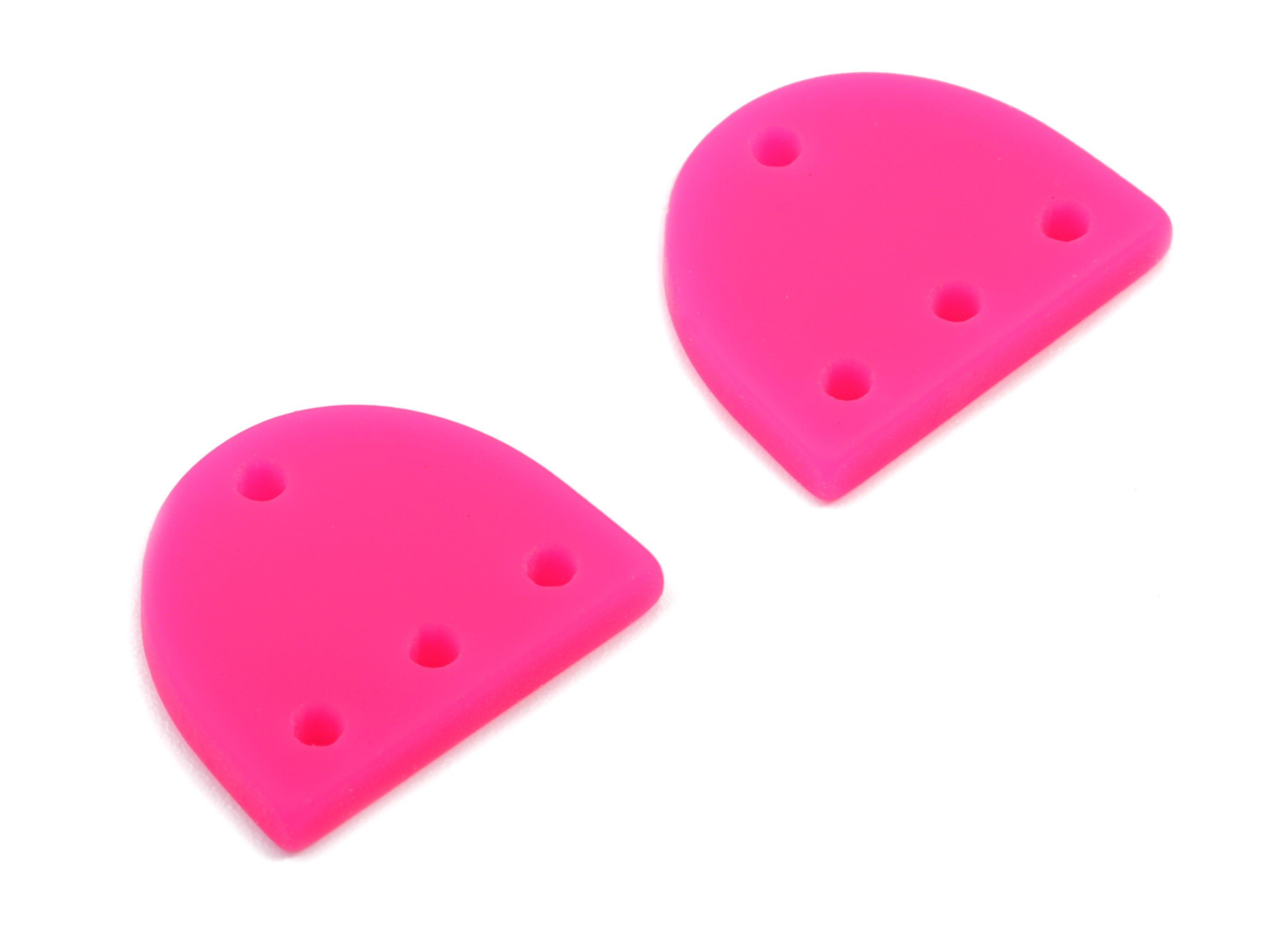 Acrylic Mini D Earring Connector - Matte Semi Circle Earring - 4 Holes - Jewelry Supplies - Color Code:A472 - 14.57x12.16x2.18mm - AC1896G - DOMEDBAZAAR