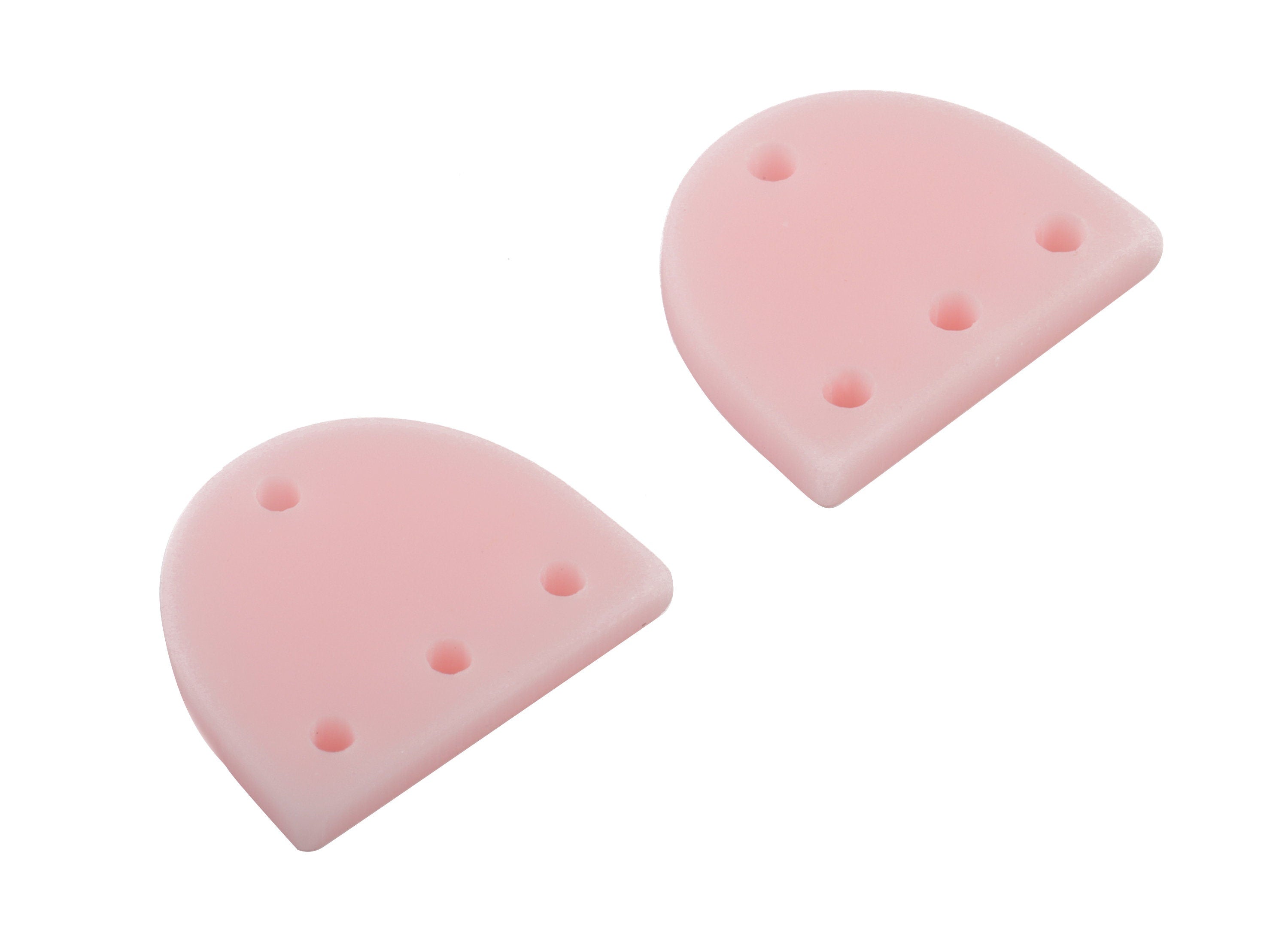 Acrylic Mini D Earring Connector - Matte Semi Circle Earring - 4 Holes - Jewelry Supplies - Color Code:A473 - 14.57x12.16x2.18mm - AC1896H - DOMEDBAZAAR