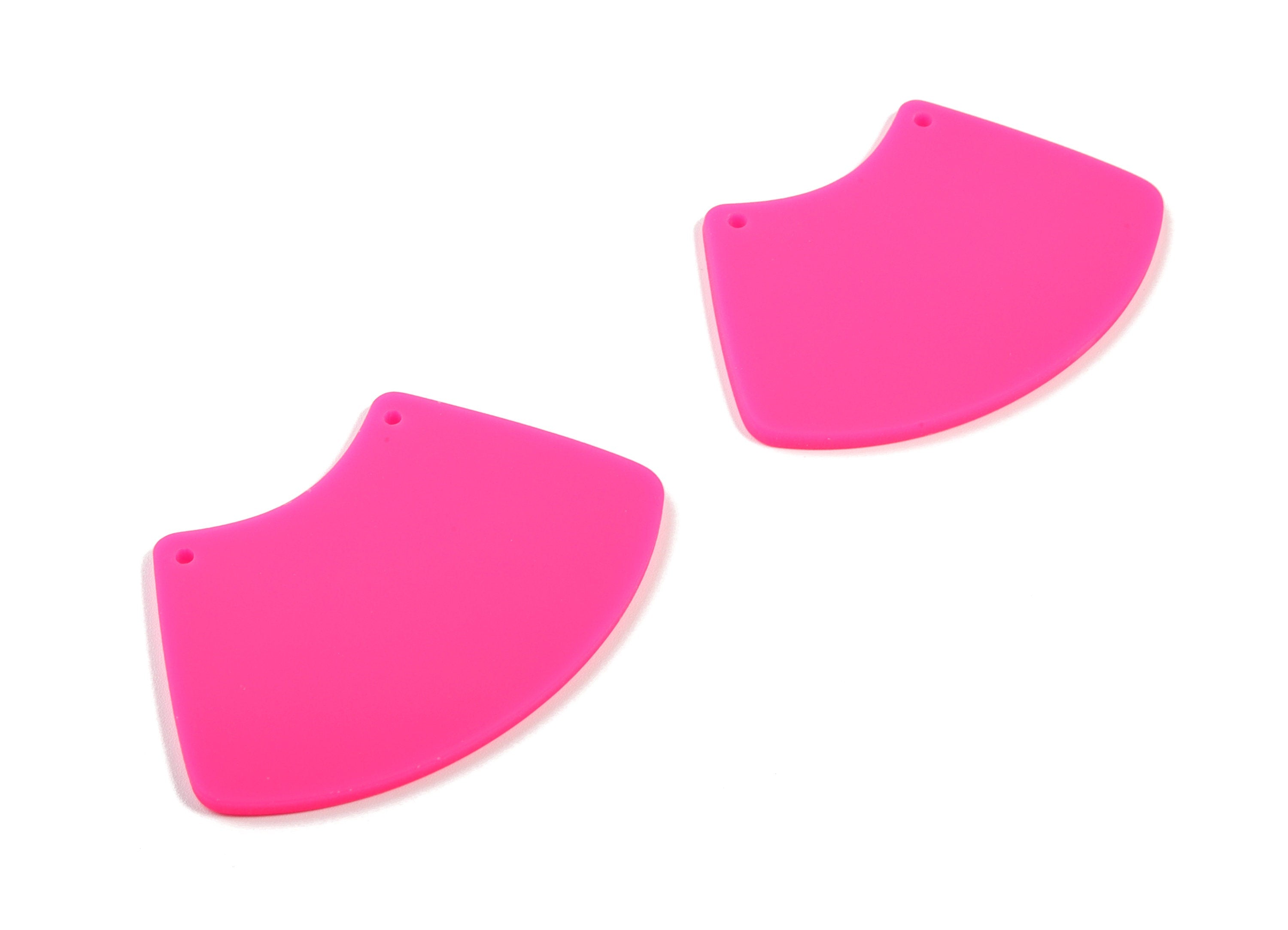 Acrylic Trapezoid Earring Connector - Matte Geometric Acrylic Charms - 2 Holes - Color Code:A472 - 51.9x34.26x2.25mm - AC1883D - DOMEDBAZAAR