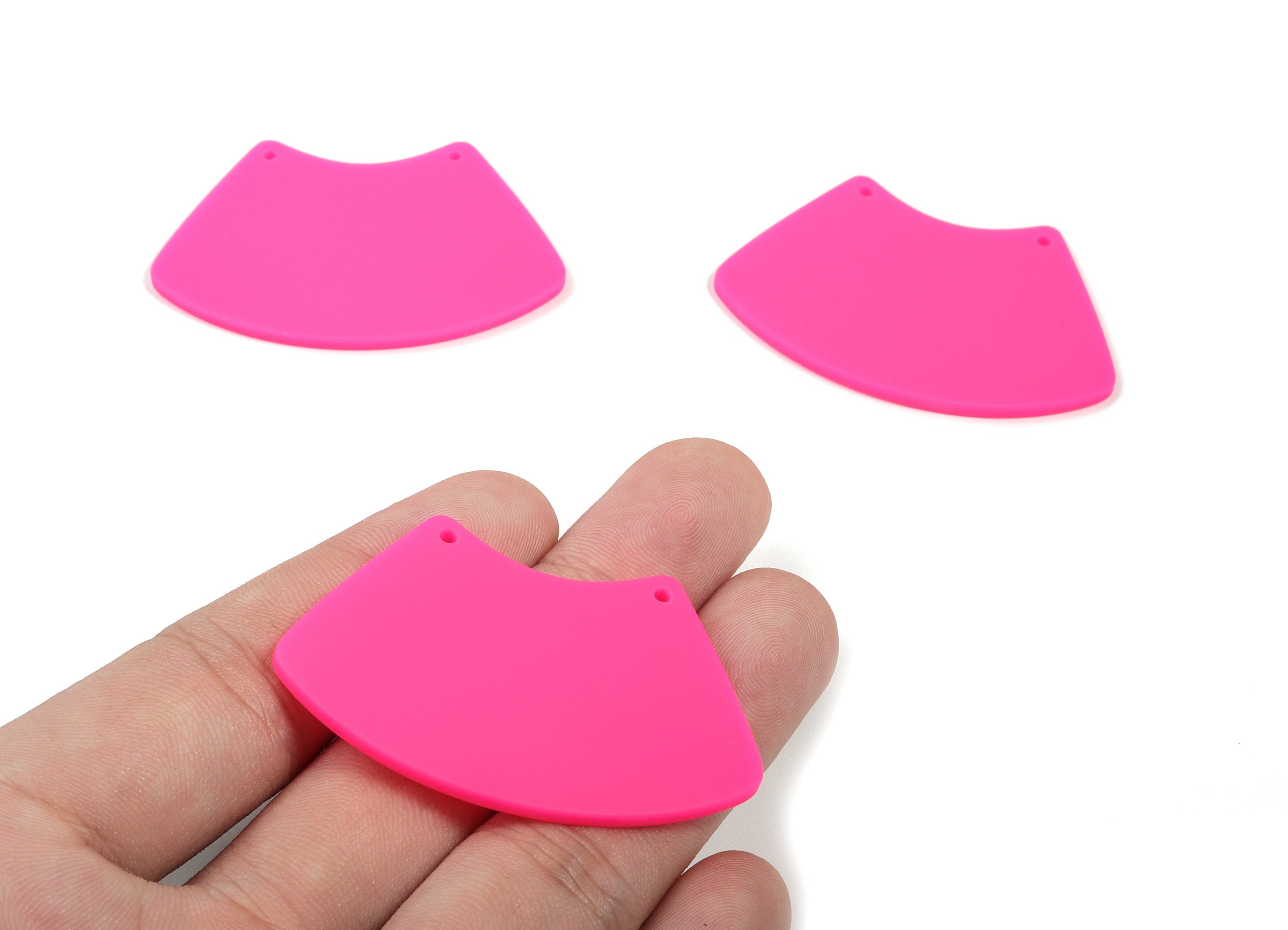 Acrylic Trapezoid Earring Connector - Matte Geometric Acrylic Charms - 2 Holes - Color Code:A472 - 51.9x34.26x2.25mm - AC1883D - DOMEDBAZAAR