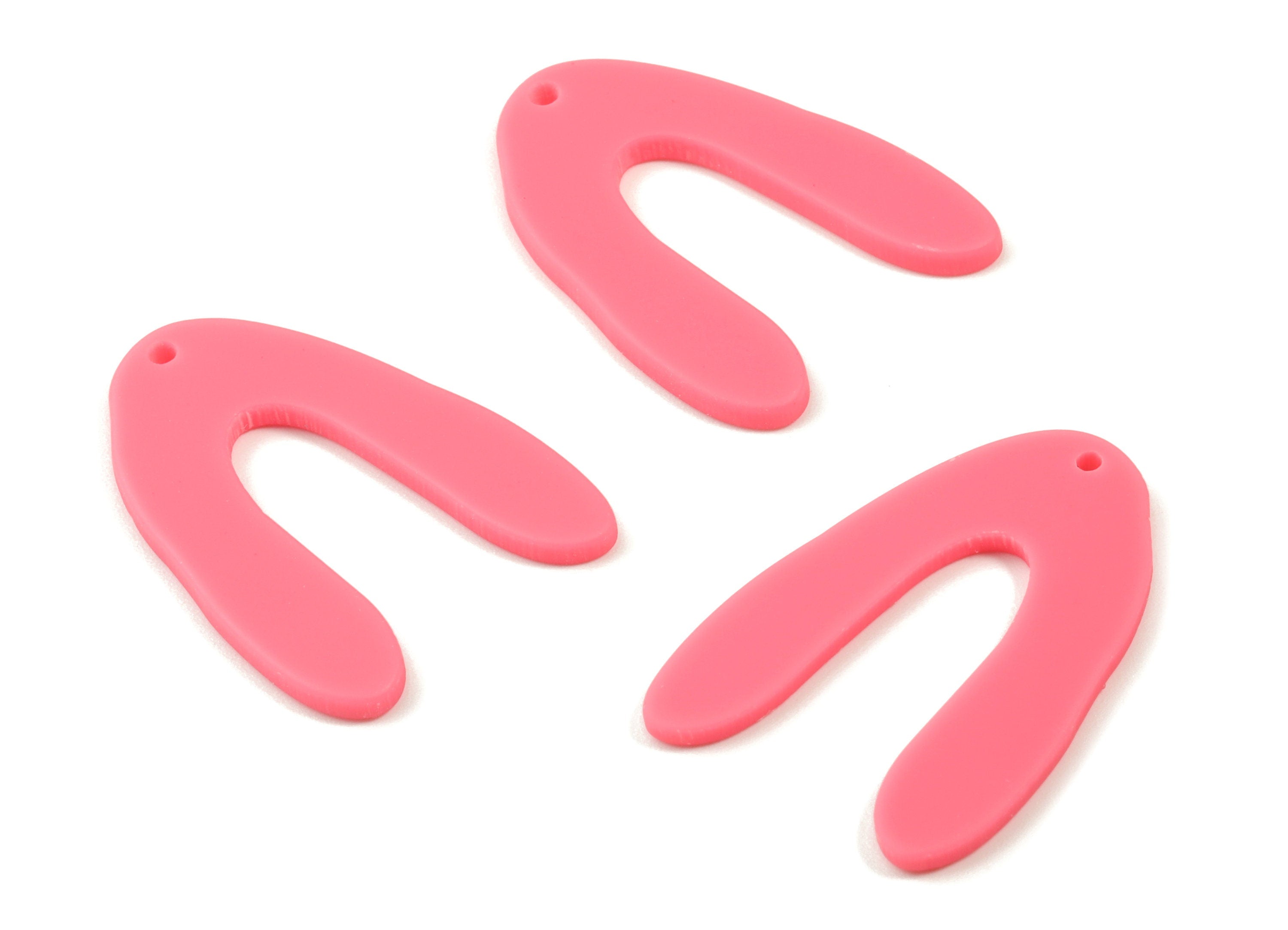 Acrylic U Earring Charm - Matte U Charms - Earring Findings - Jewelry Supplies - Color Code:A484 - 35.19x25.2x2.36mm - AC1881E - DOMEDBAZAAR