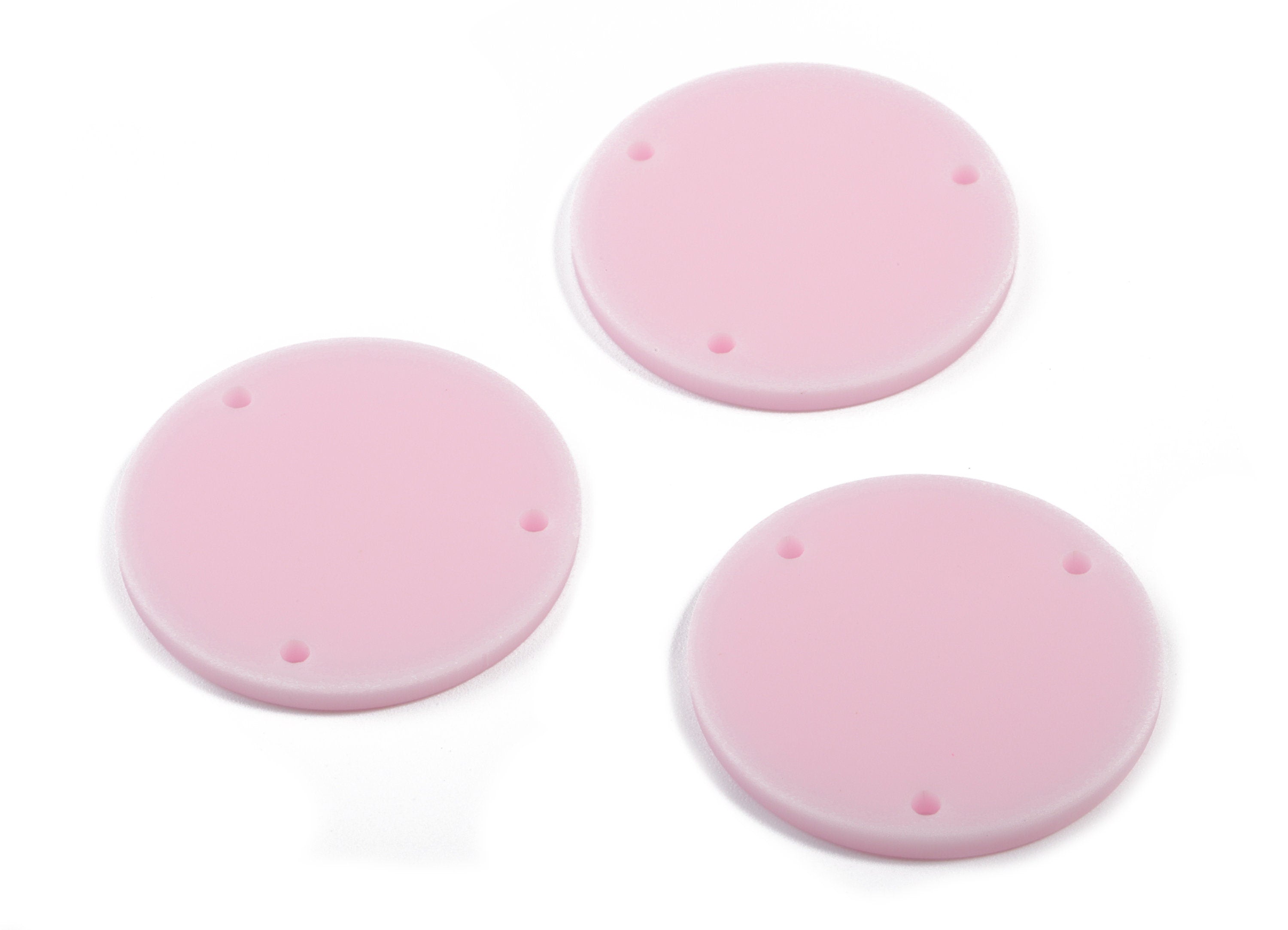 Acrylic Round Earring Connector - Matte Circle Earring Charms - Jewelry Supplies - 3 Holes - Color Code:A473 - 25.77x25.77x2.29mm - AC1887D - DOMEDBAZAAR