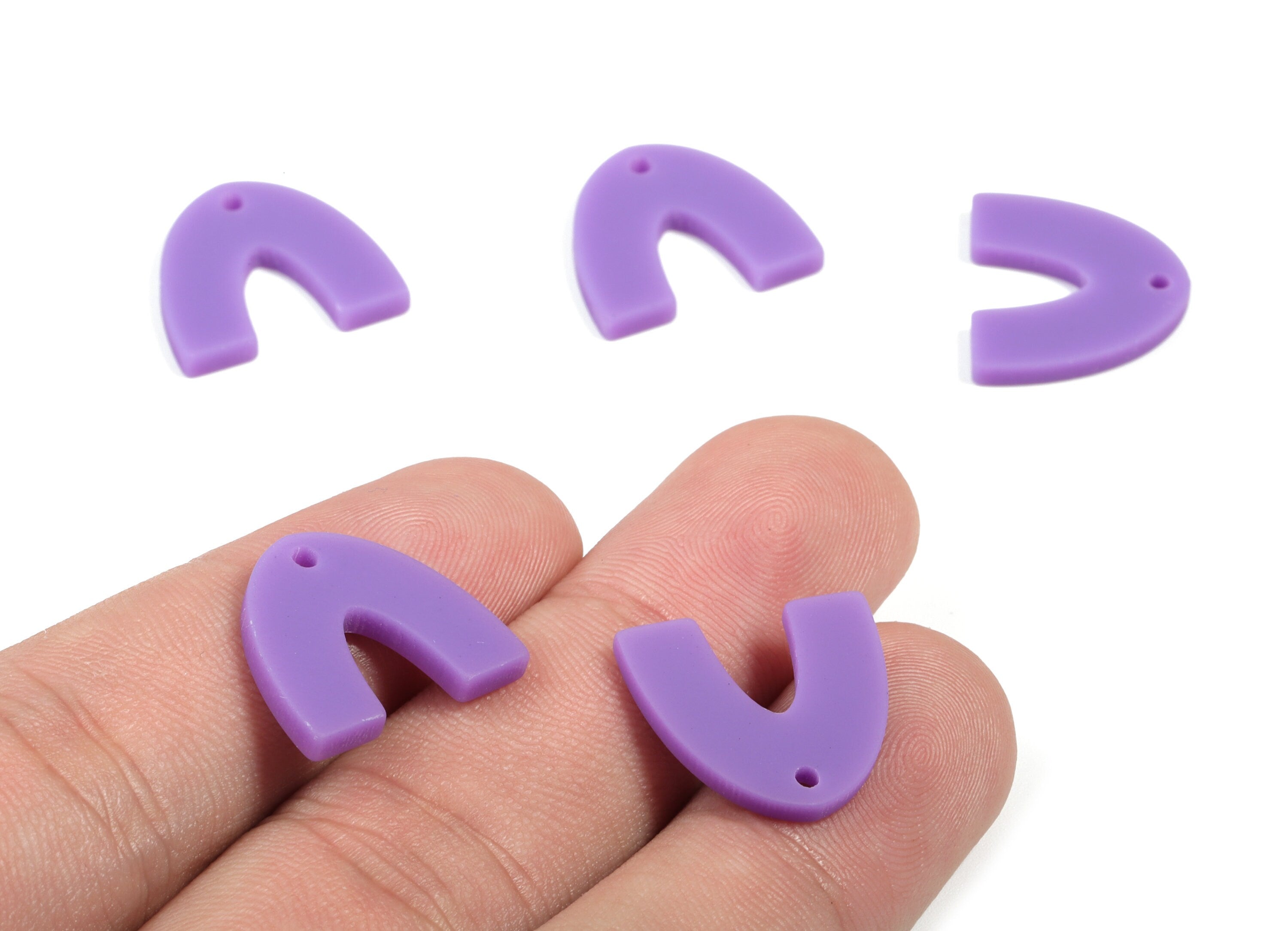 Acrylic Mini U Earring Charms - Matte Mini Geometric Earring - Jewelry Supplies - Color Code:A475 - 17.33x15.66x2.2mm - AC1890F - DOMEDBAZAAR
