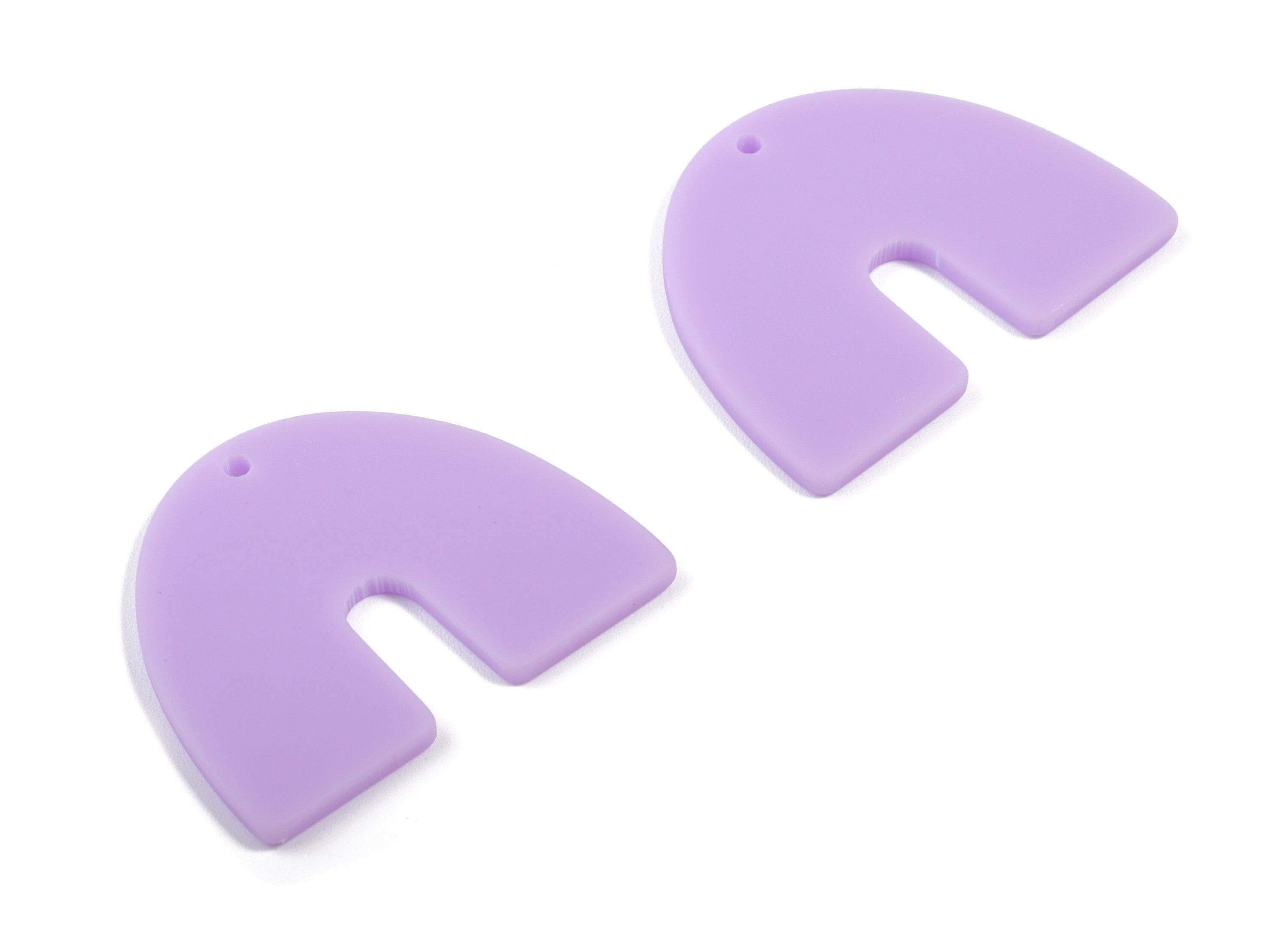 Acrylic U Earring Charms - Matte Mini Geometric Earring - Jewelry Supplies - Color Code:A468 - 30.96x24.62x2.19mm - AC1894C - DOMEDBAZAAR