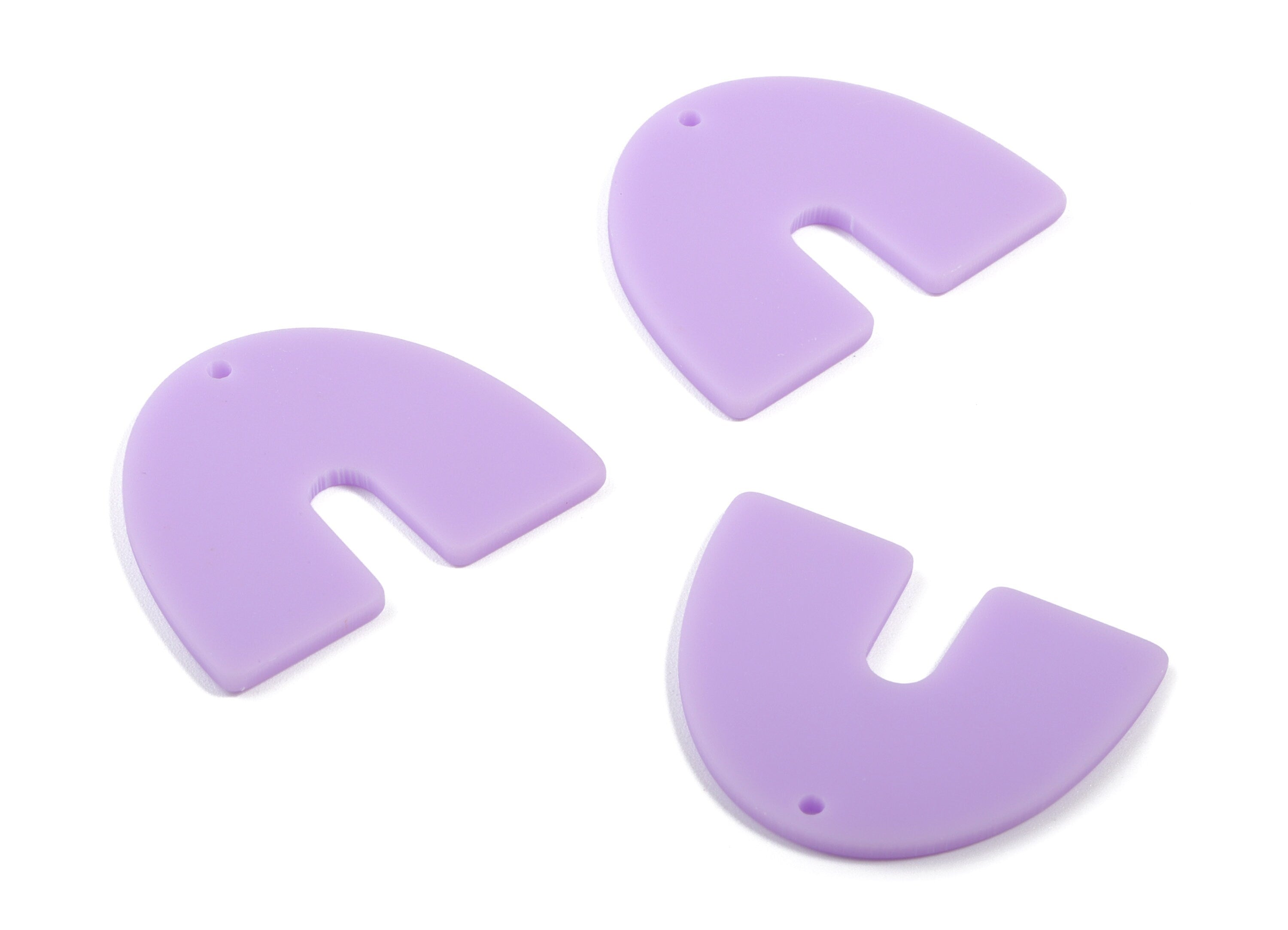 Acrylic U Earring Charms - Matte Mini Geometric Earring - Jewelry Supplies - Color Code:A468 - 30.96x24.62x2.19mm - AC1894C - DOMEDBAZAAR