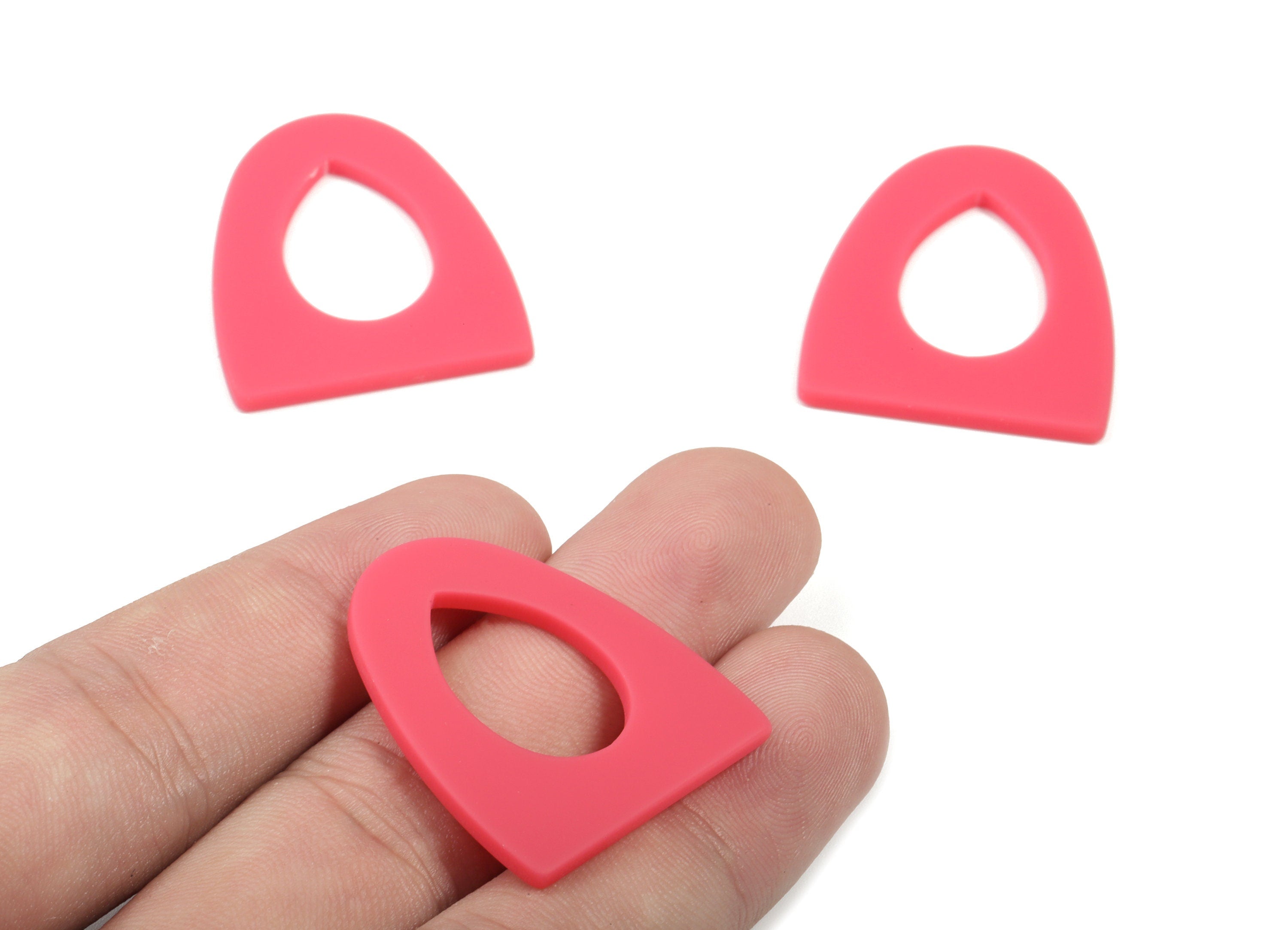 Acrylic Half Ellipse Earring Charm - Matte Drop Charms - Earring Findings - Jewelry Supplies - Color Code:A477 - 31.69x27.06x2.2mm - AC1876A - DOMEDBAZAAR