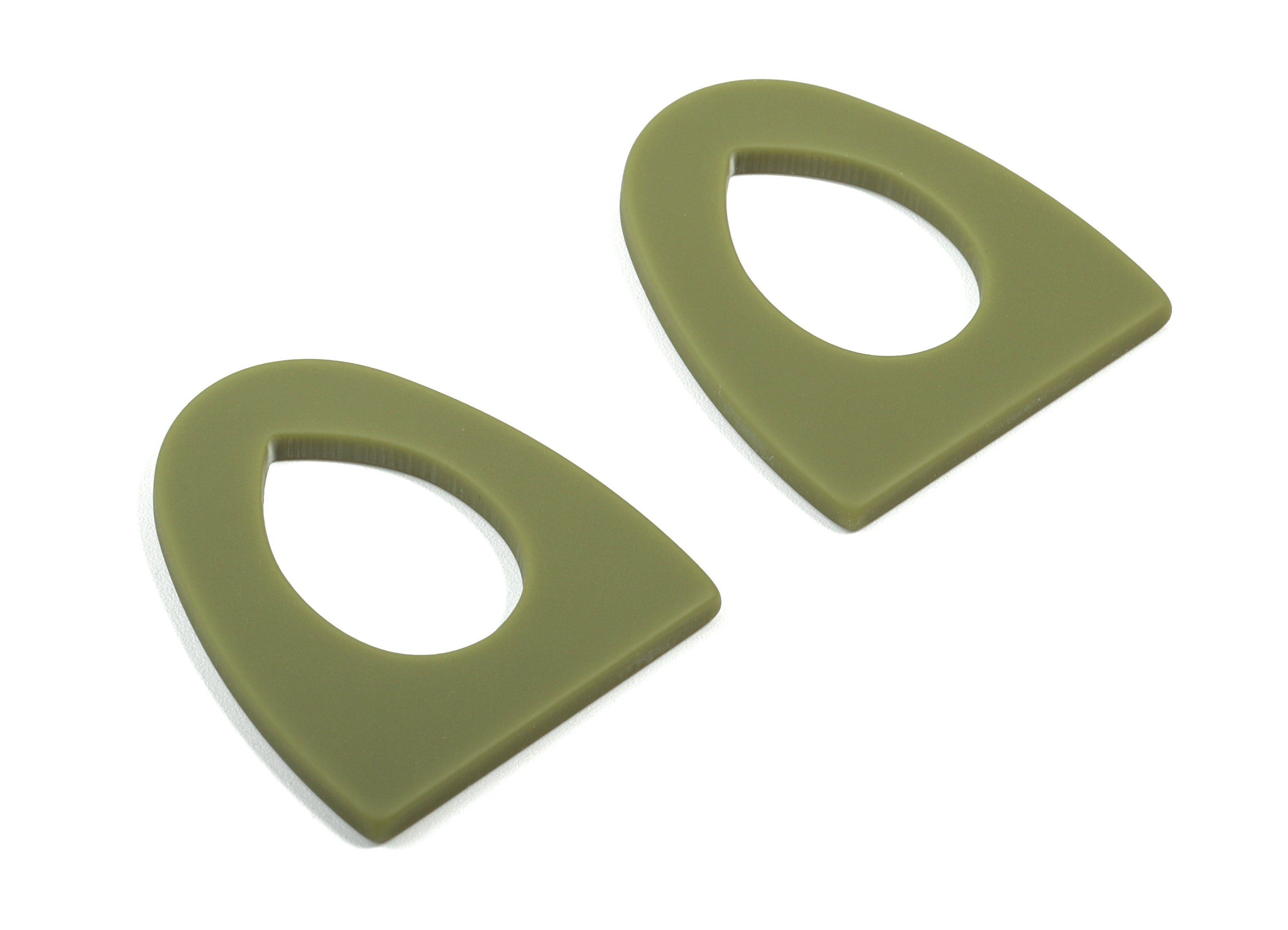 Acrylic Half Ellipse Earring Charm - Matte Drop Charms - Earring Findings - Jewelry Supplies - Color Code:A476 - 31.69x27.06x2.2mm - AC1876B - DOMEDBAZAAR