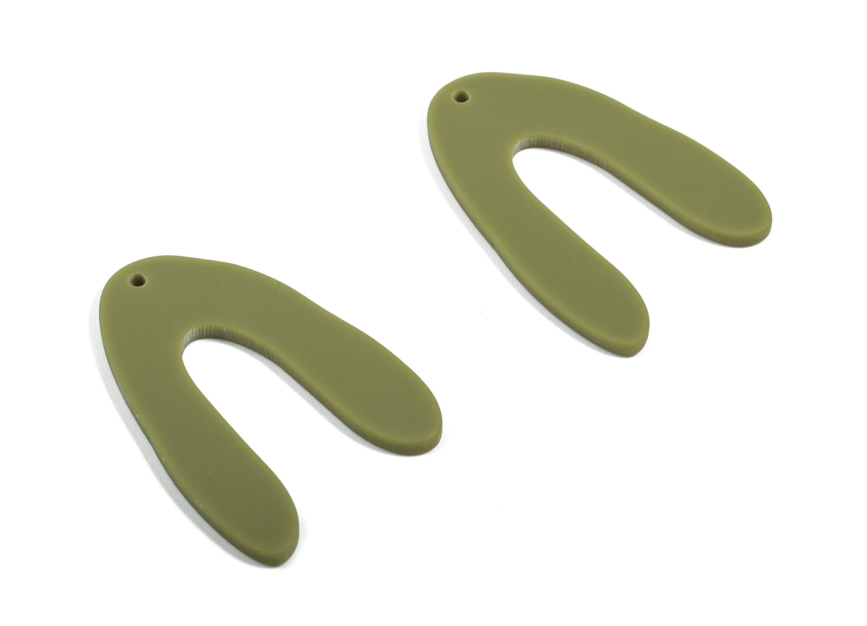 Acrylic U Earring Charm - Matte U Charms - Earring Findings - Jewelry Supplies - Color Code:A476 - 35.26x25.55x2.28mm - AC1881B - DOMEDBAZAAR