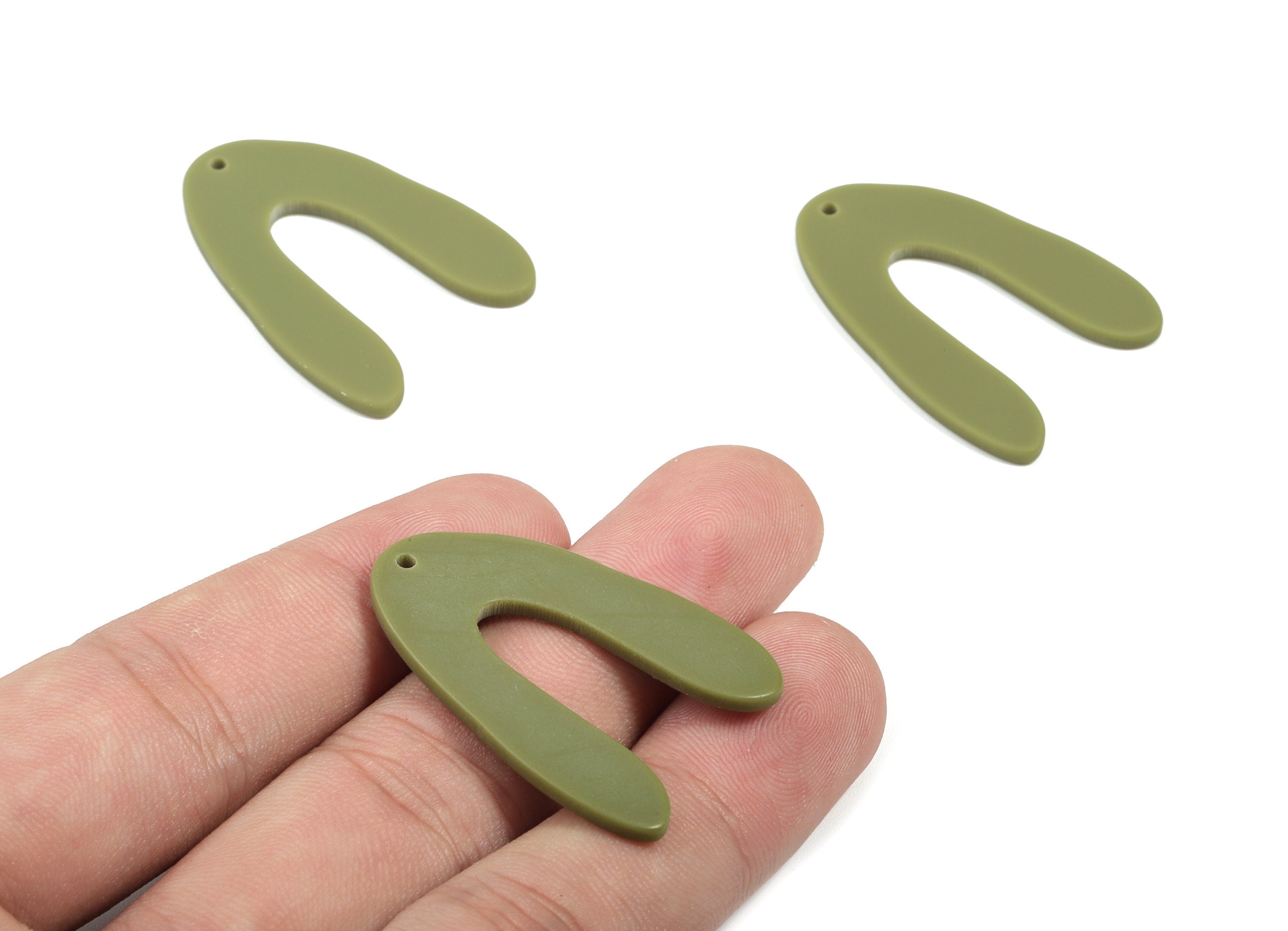 Acrylic U Earring Charm - Matte U Charms - Earring Findings - Jewelry Supplies - Color Code:A476 - 35.26x25.55x2.28mm - AC1881B - DOMEDBAZAAR
