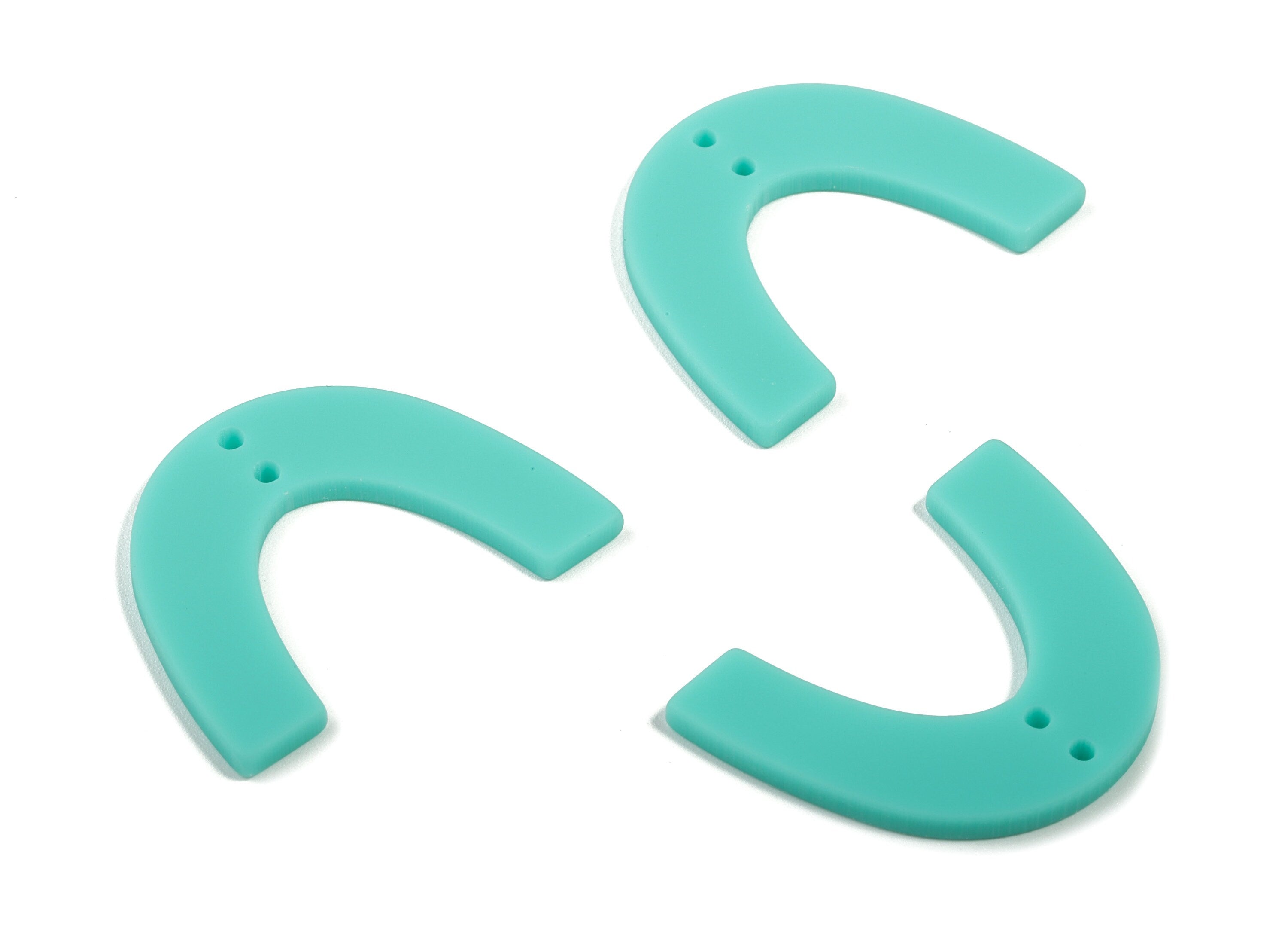 Acrylic U Earring Connector - Matte Geometric Earring Charms - 2 Holes - Jewelry Supplies - Color Code:A467 - 31.97x24.07x2.12mm - AC1885C - DOMEDBAZAAR