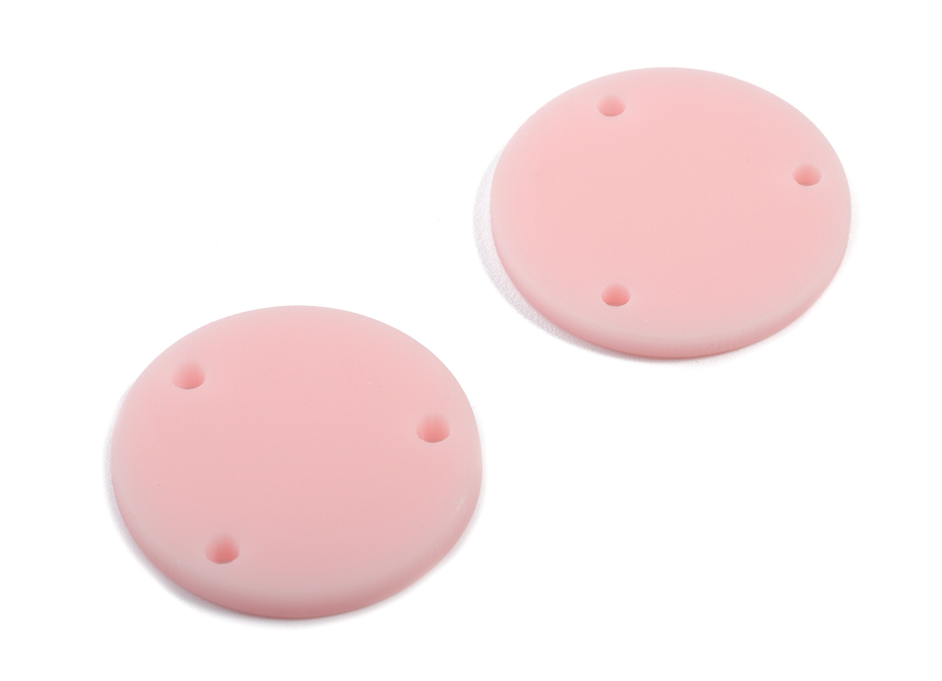 Acrylic Mini Circle Earring Connector - Matte Mini Round Earring - 3 Holes - Jewelry Supplies - Color Code:A473 - 19.8x19.8x2.18mm - AC1891E - DOMEDBAZAAR