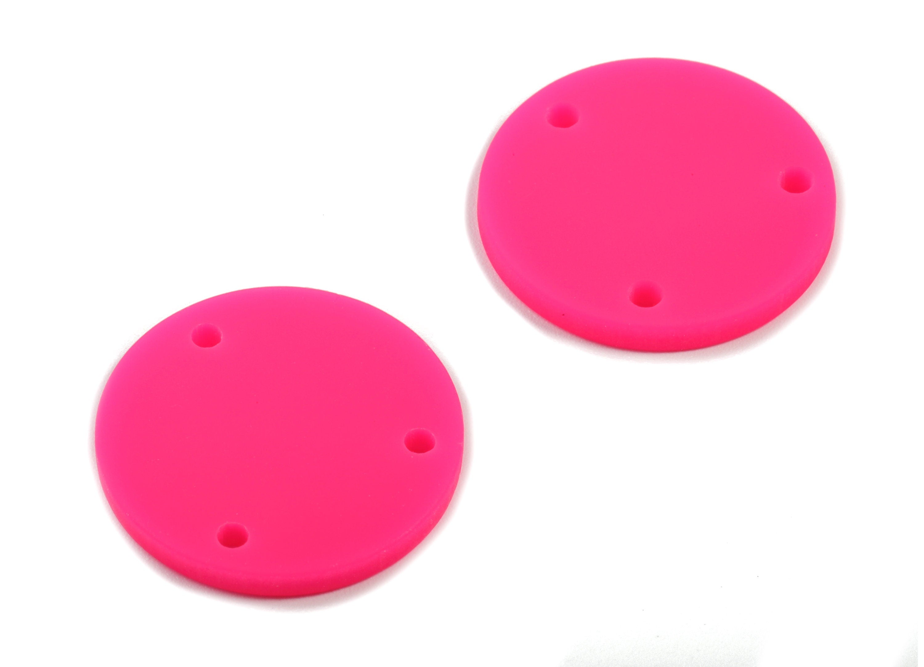 Acrylic Mini Circle Earring Connector - Matte Mini Round Earring - 3 Holes - Jewelry Supplies - Color Code:A472 - 19.8x19.8x2.18mm - AC1891F - DOMEDBAZAAR
