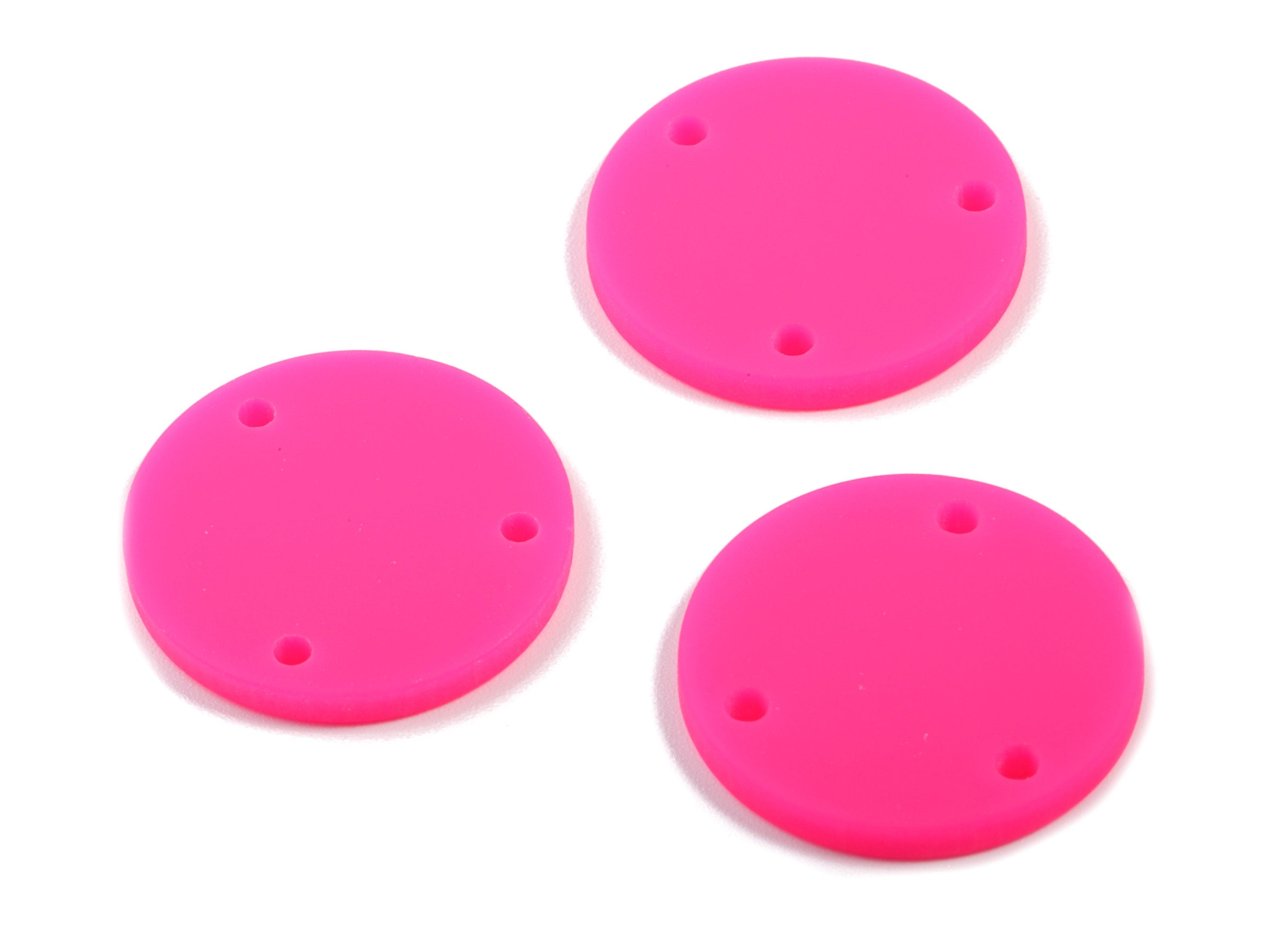 Acrylic Mini Circle Earring Connector - Matte Mini Round Earring - 3 Holes - Jewelry Supplies - Color Code:A472 - 19.8x19.8x2.18mm - AC1891F - DOMEDBAZAAR