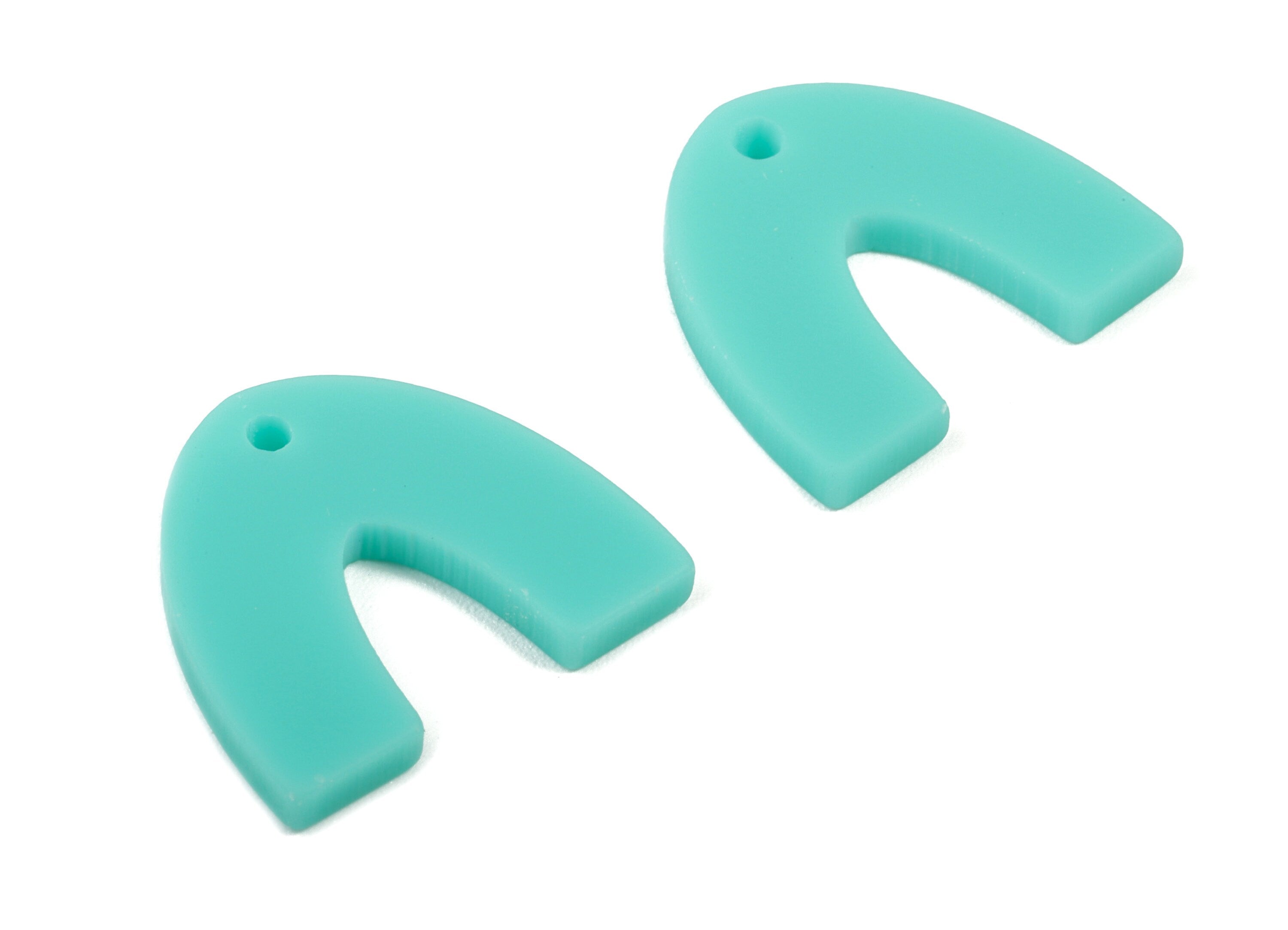 Acrylic Mini U Earring Charms - Matte Mini Geometric Earring - Jewelry Supplies - Color Code:A467 - 17.33x15.66x2.2mm - AC1890C - DOMEDBAZAAR